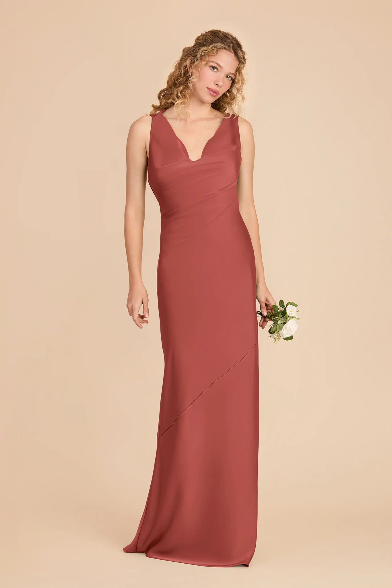 Rylie Matte Satin Dress - Spice - Image 2