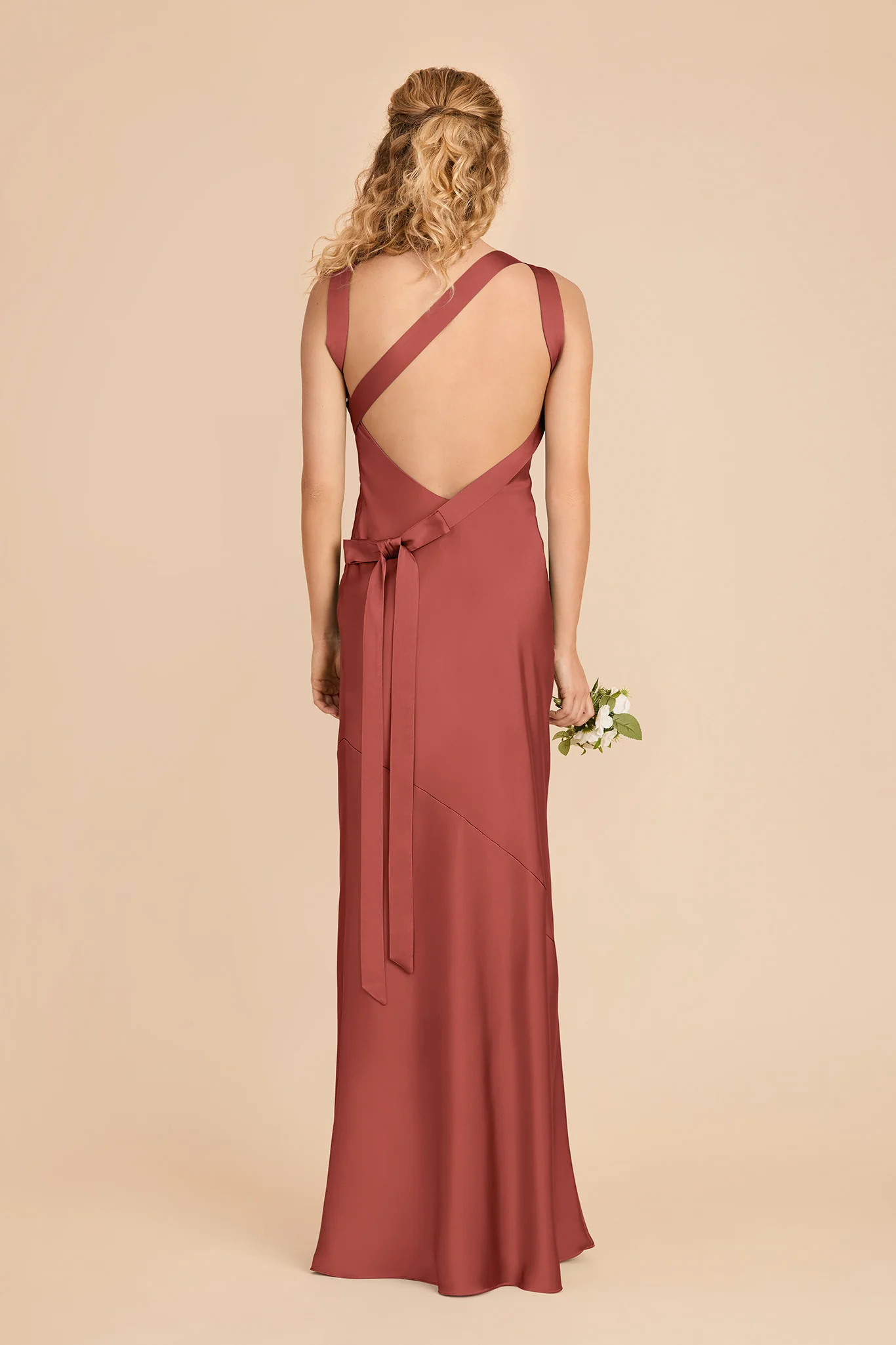 Rylie Matte Satin Dress - Spice - Image 4