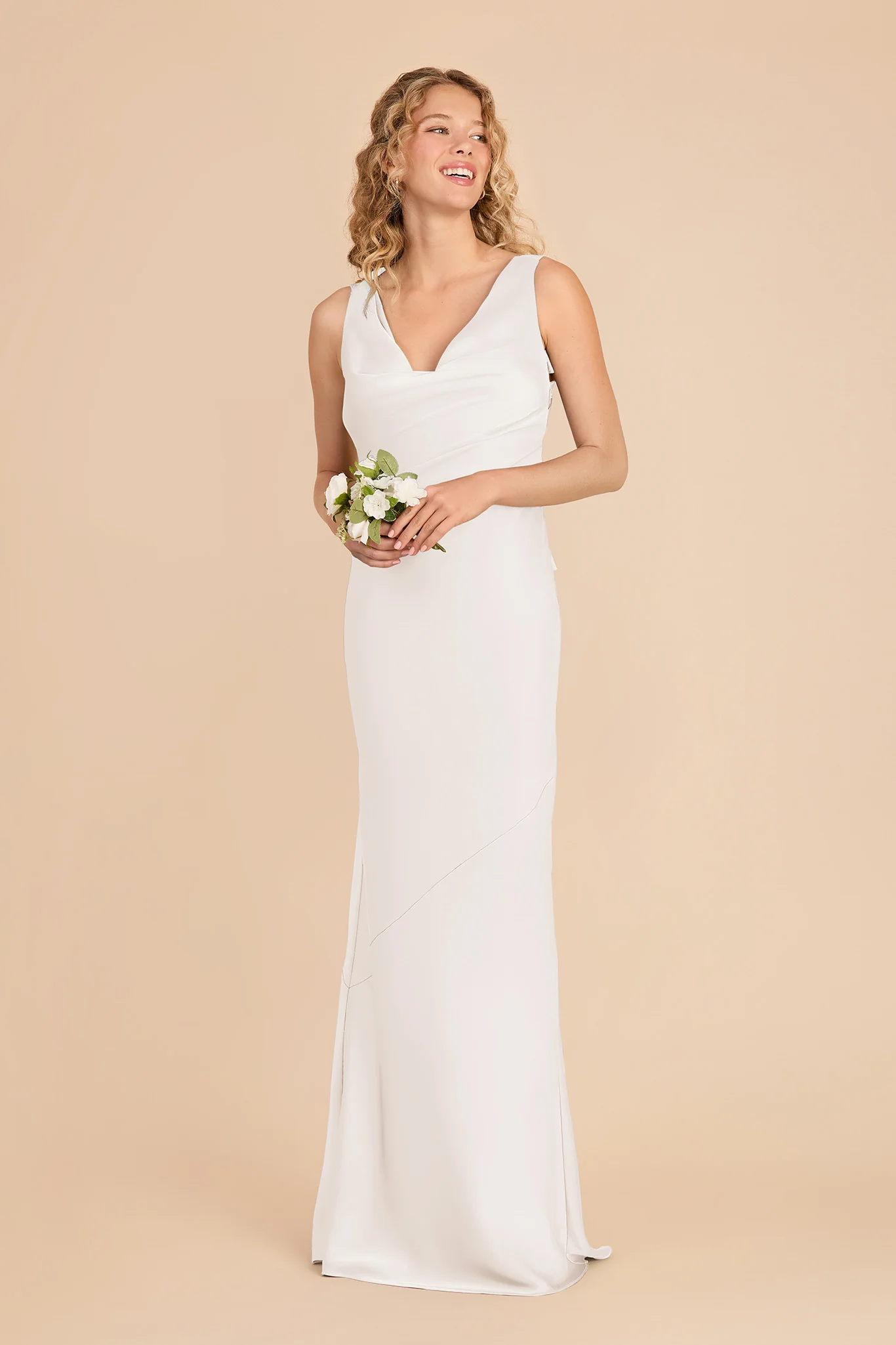 Rylie Matte Satin Dress - White - Image 3