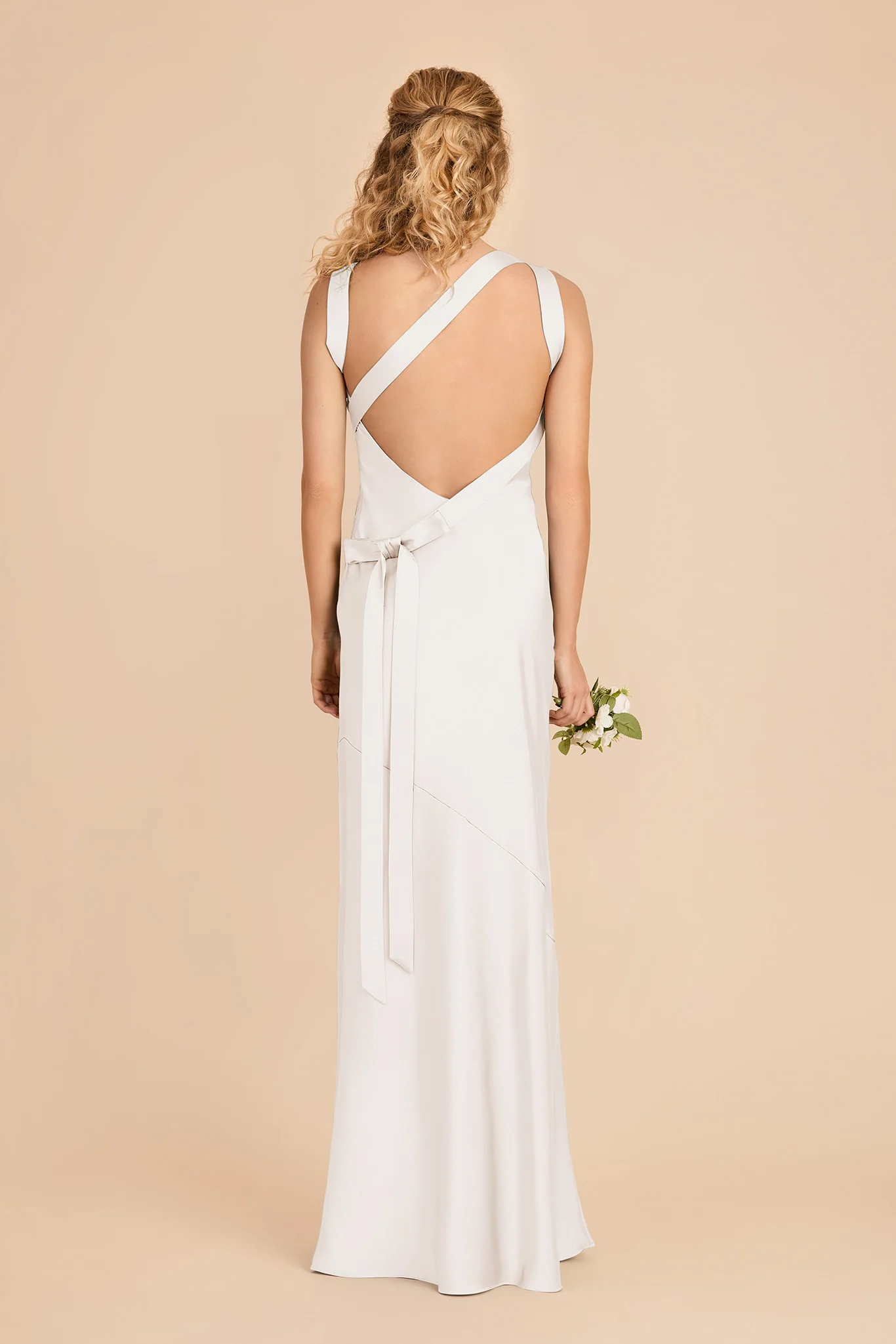 Rylie Matte Satin Dress - White - Image 4