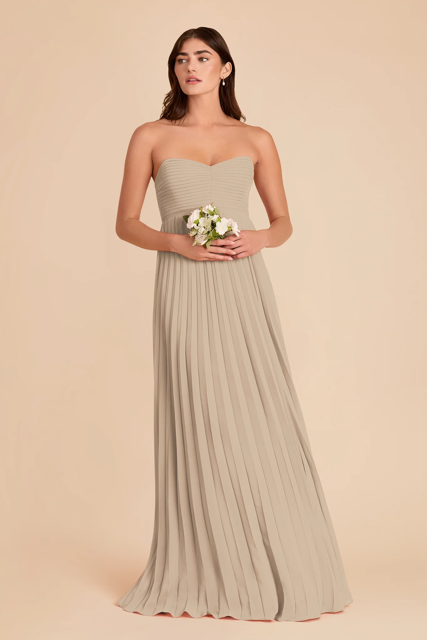 Sasha Chiffon Dress - Almond - Image 3