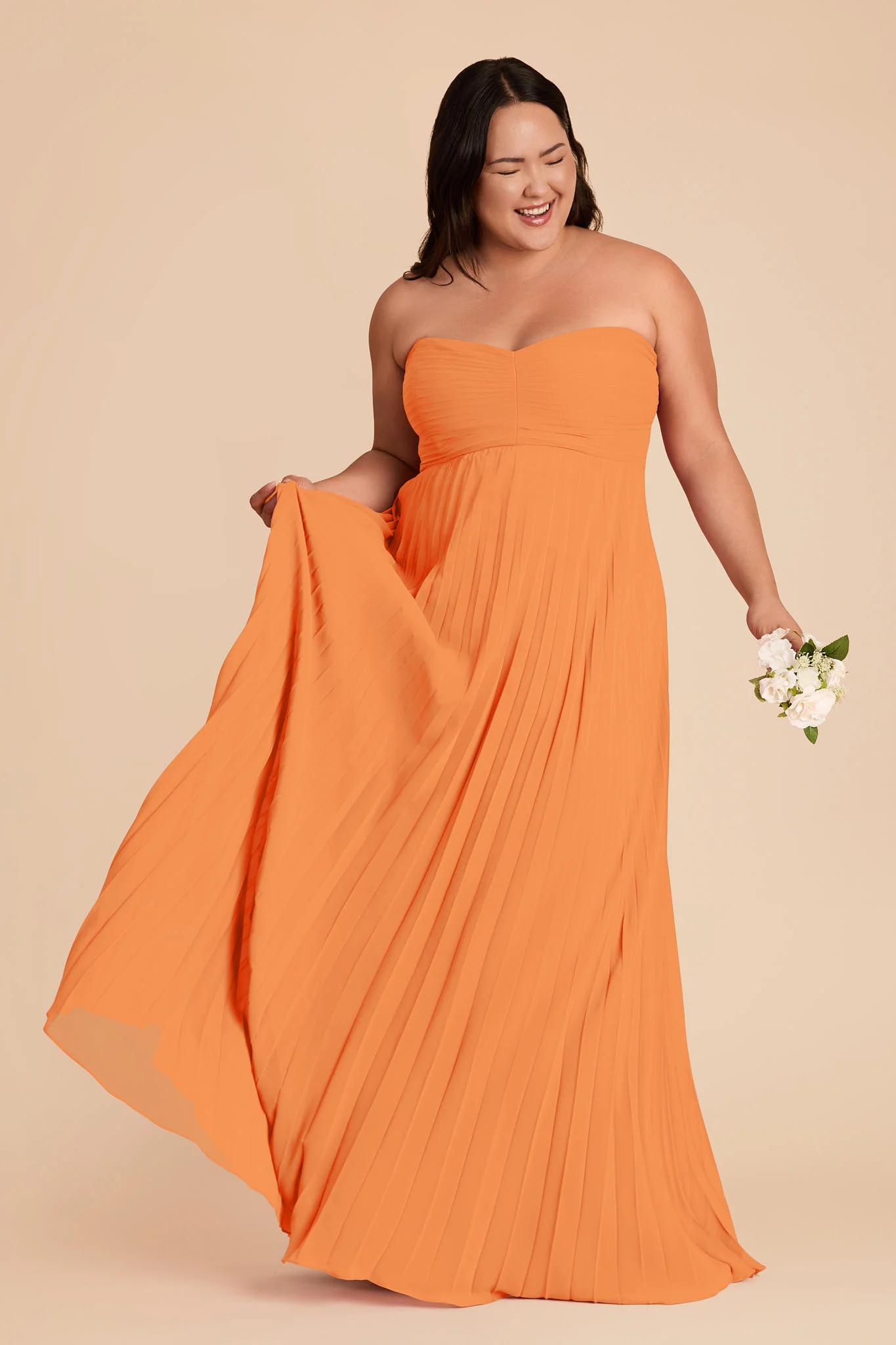 Sasha Chiffon Dress - Apricot - Image 2