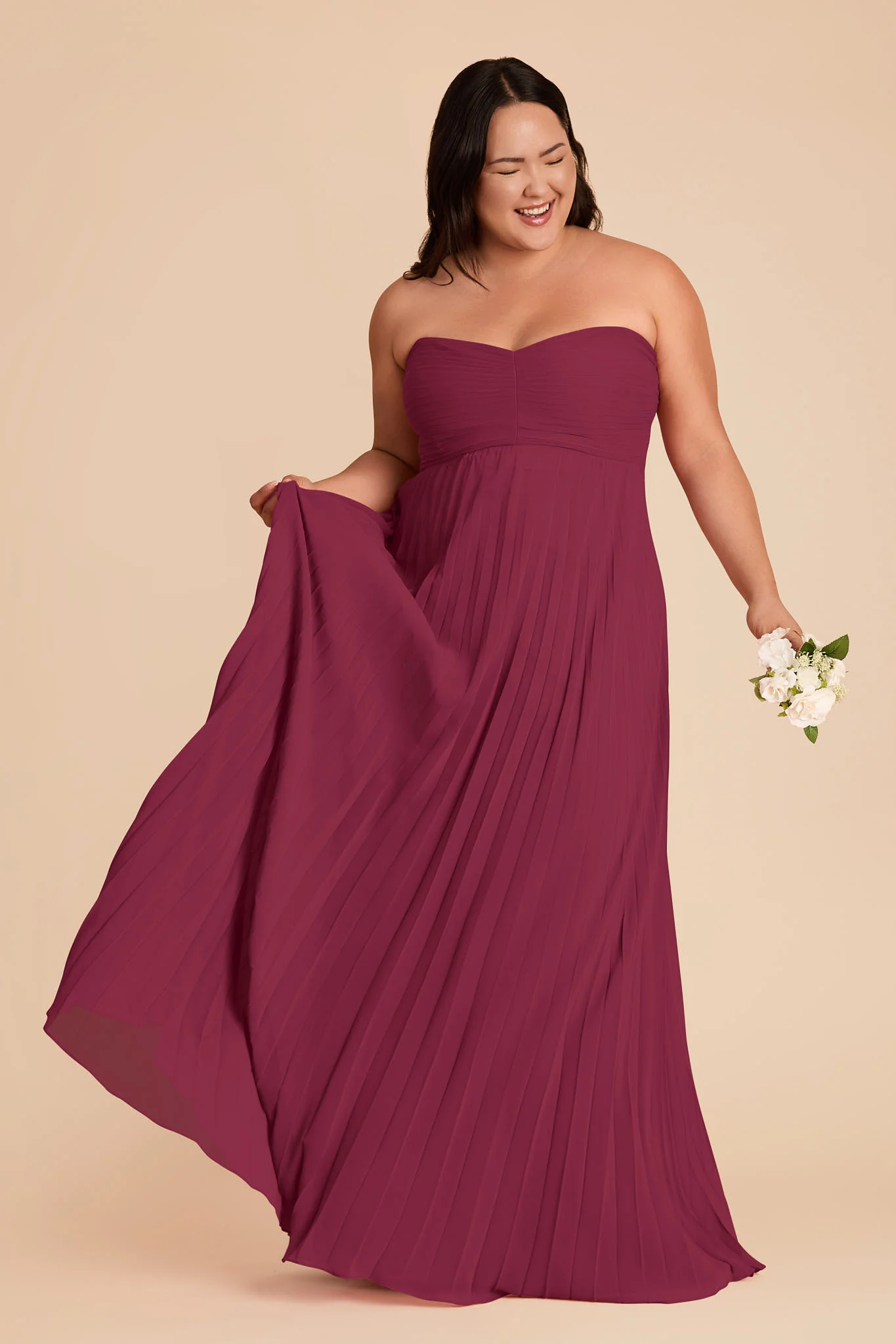 Sasha Chiffon Dress - Berry - Image 7