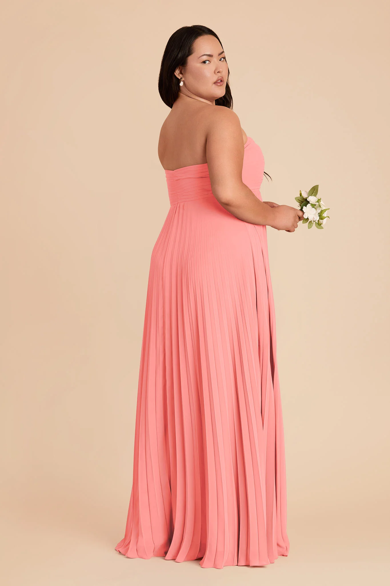 Sasha Chiffon Dress - Coral Pink - Image 9