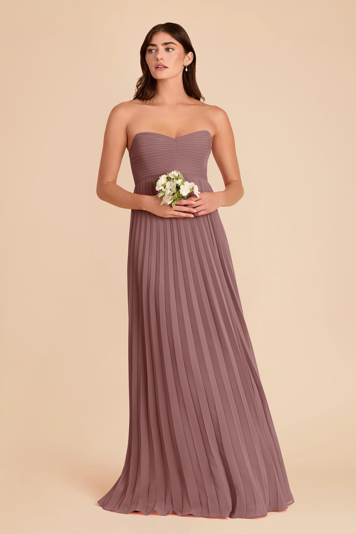 Sasha Chiffon Dress - Dark Mauve - Image 3