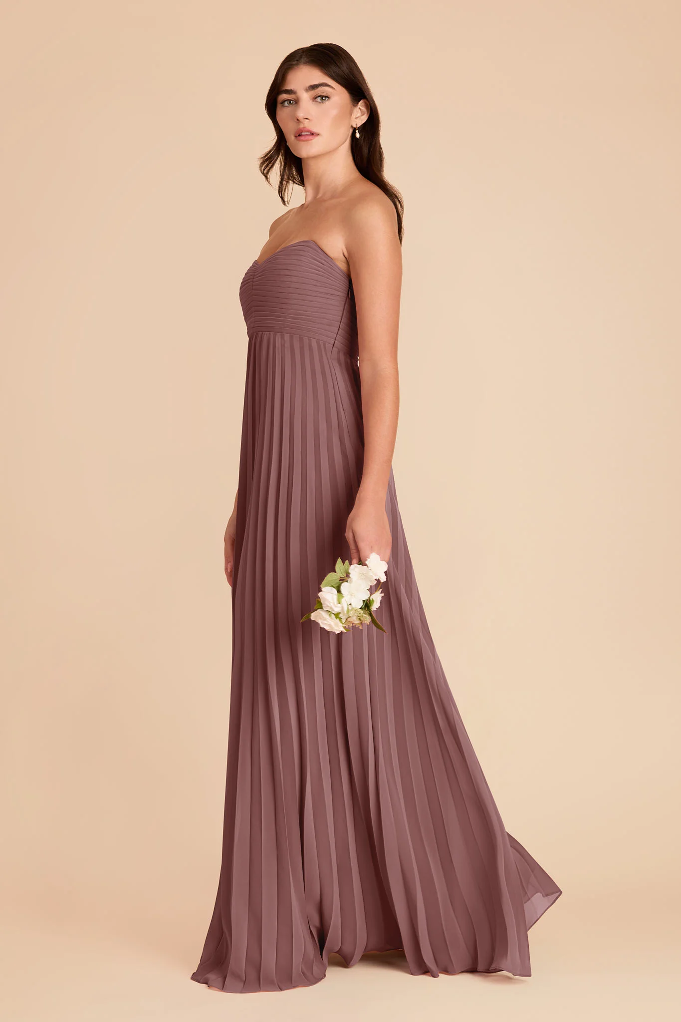 Sasha Chiffon Dress - Dark Mauve - Image 4