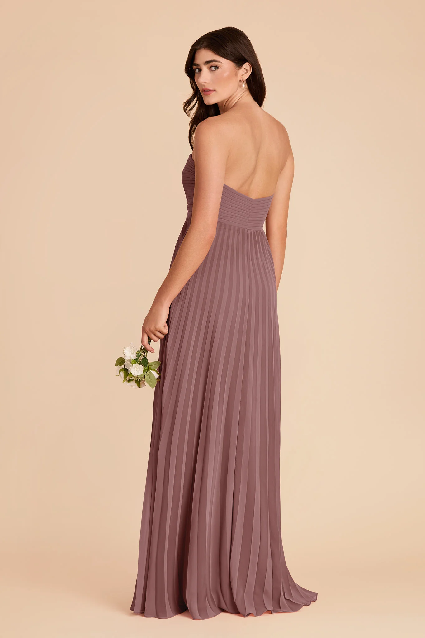 Sasha Chiffon Dress - Dark Mauve - Image 5