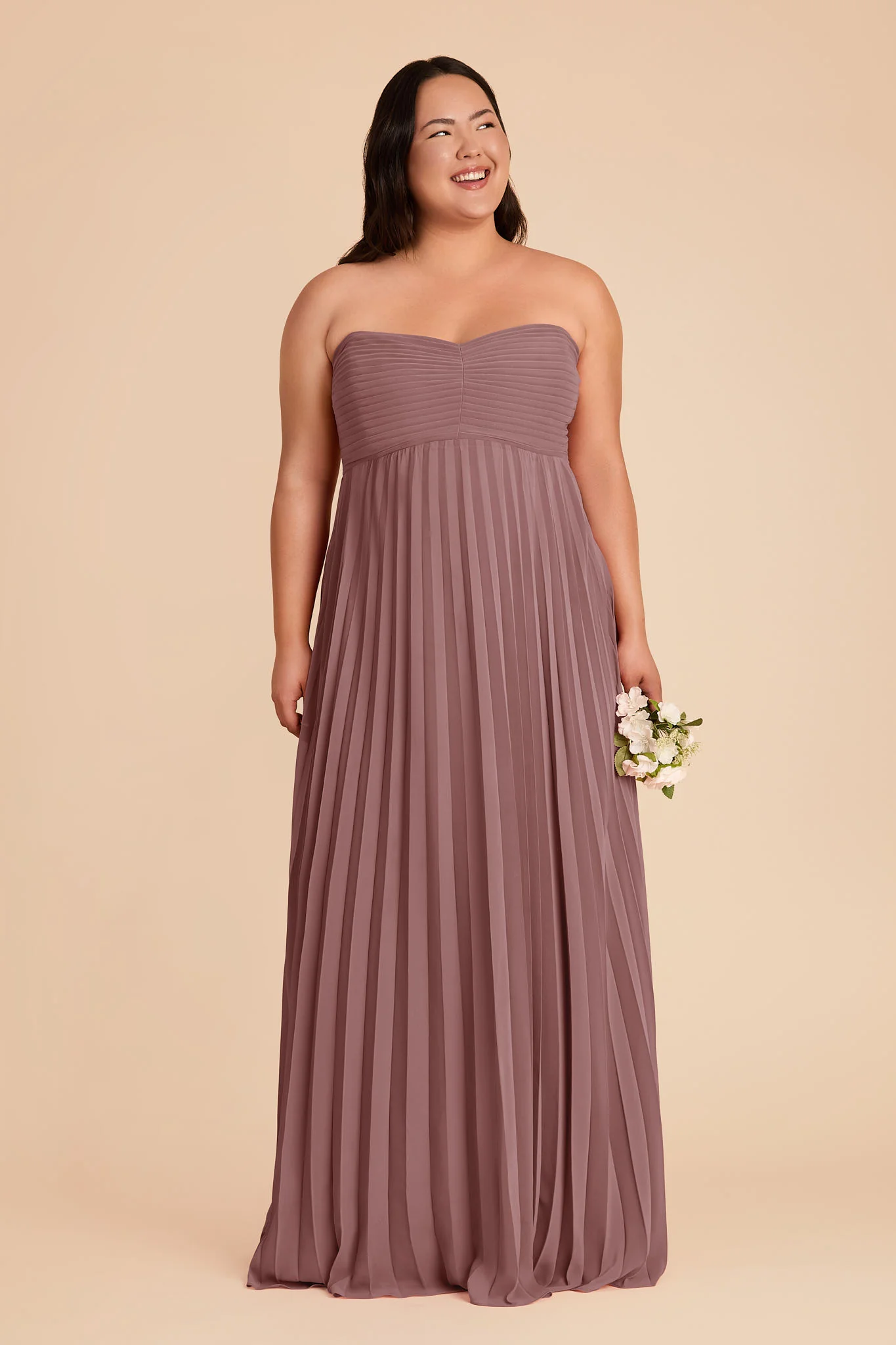 Sasha Chiffon Dress - Dark Mauve - Image 7