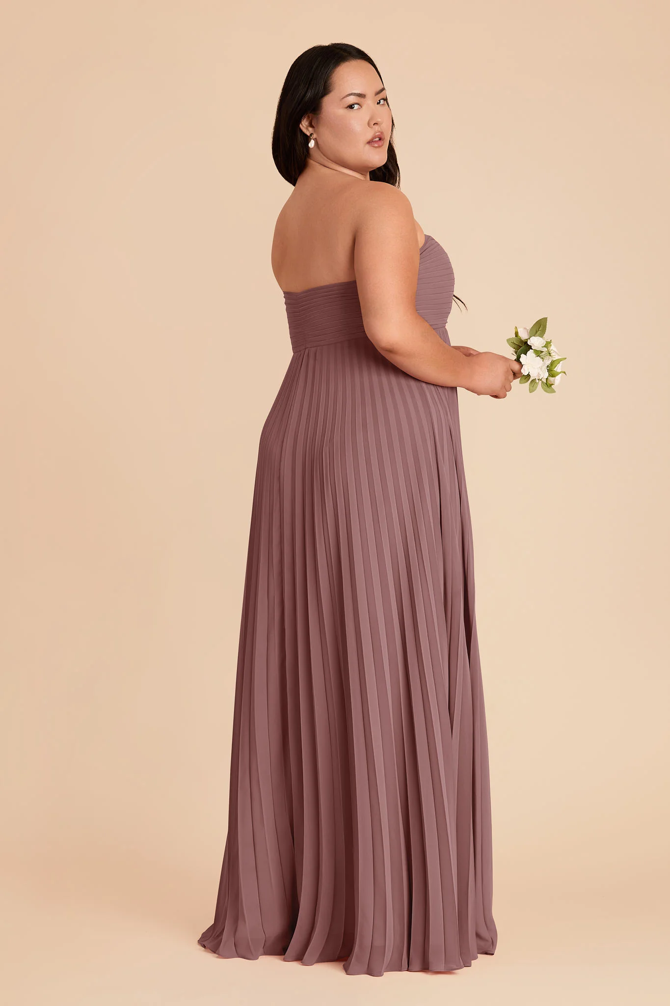 Sasha Chiffon Dress - Dark Mauve - Image 8
