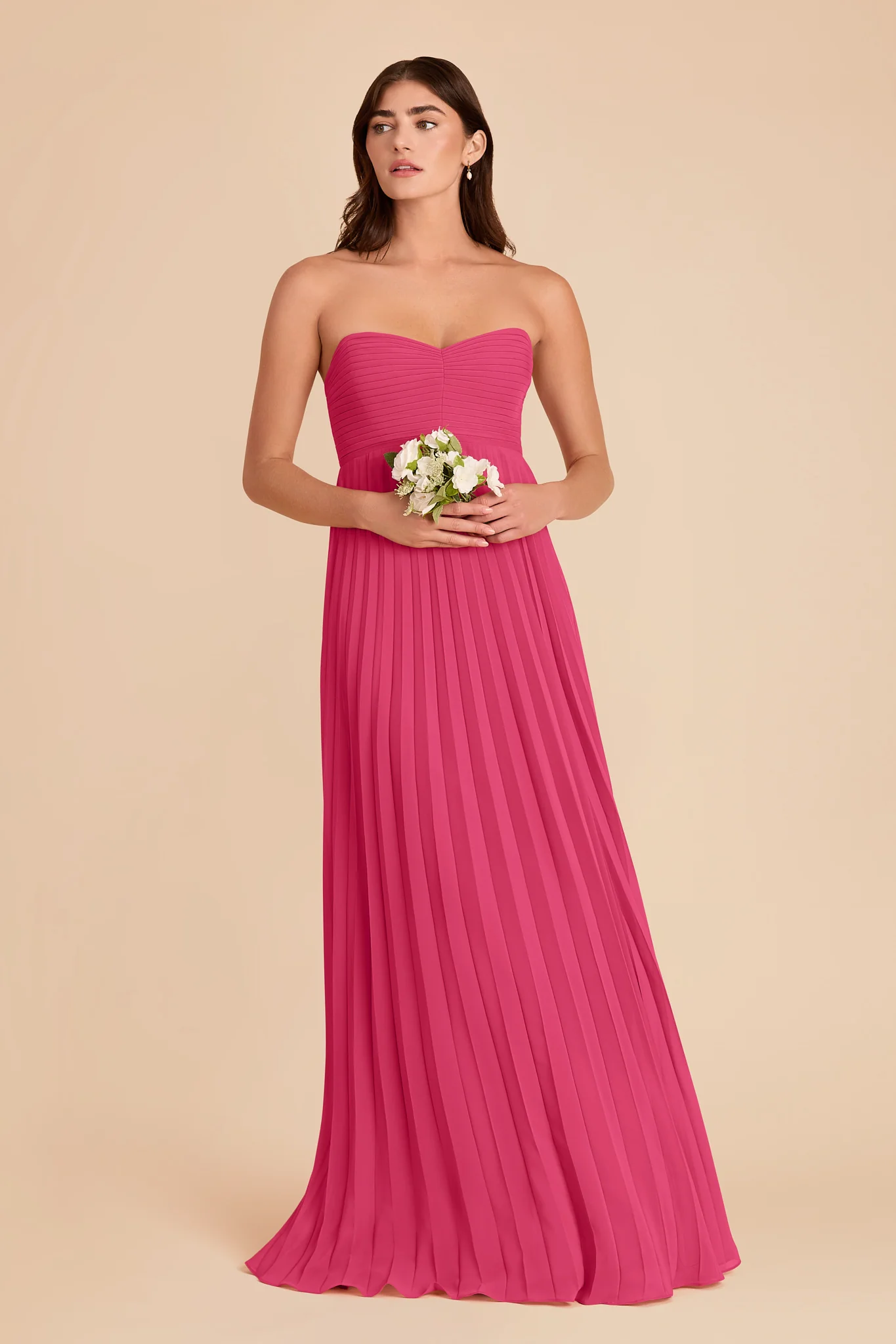Sasha Chiffon Dress - Fuchsia - Image 2