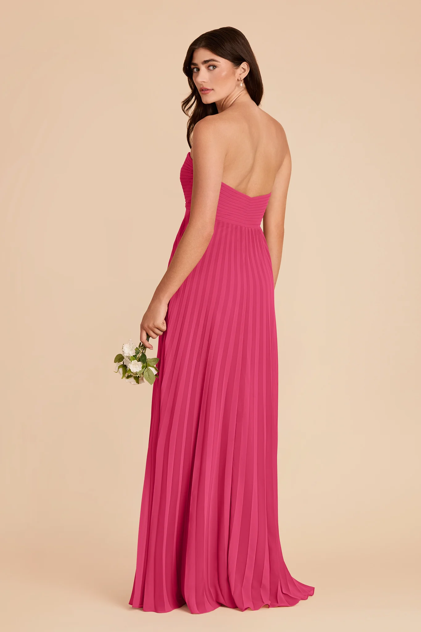 Sasha Chiffon Dress - Fuchsia - Image 4