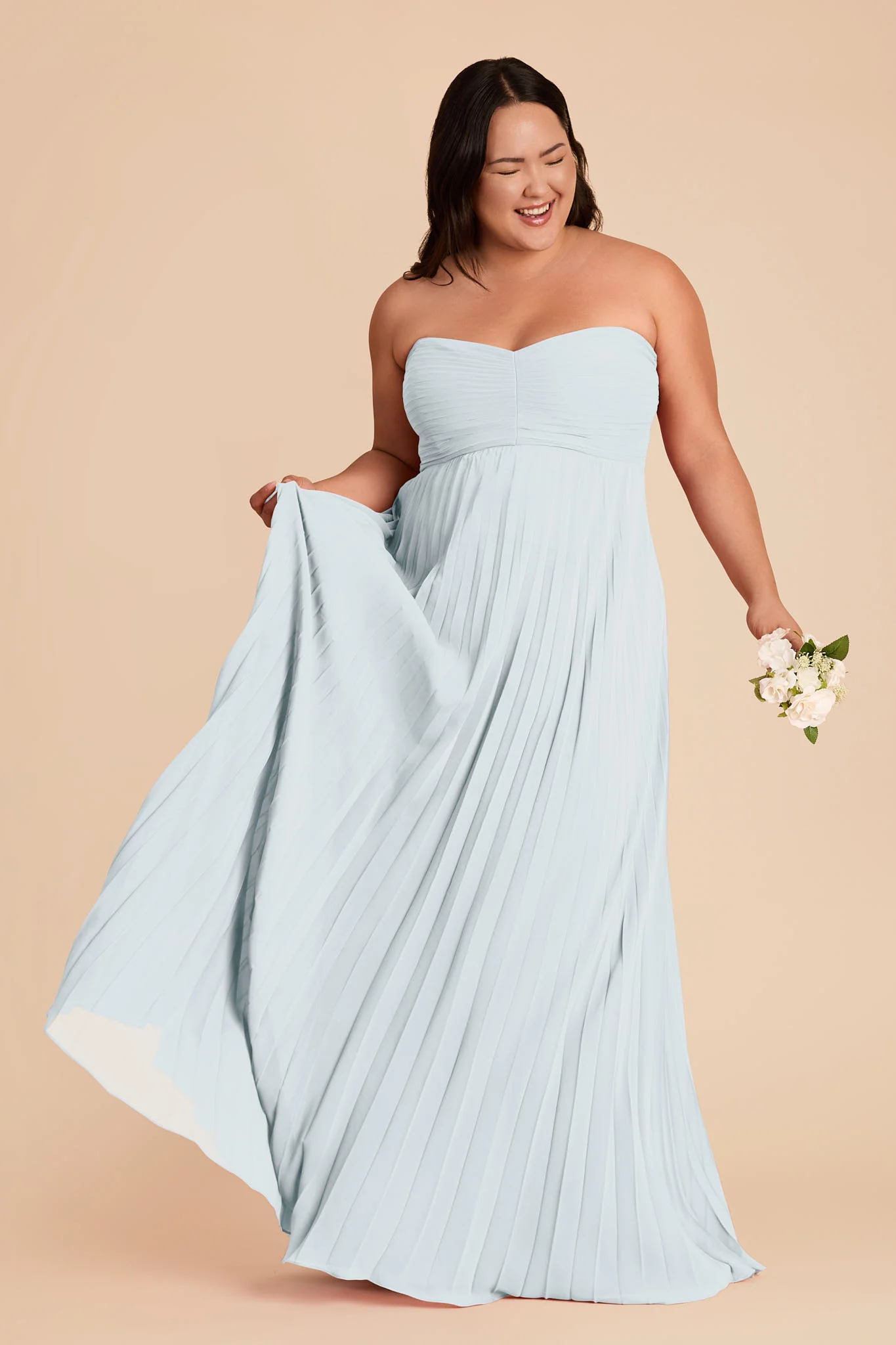 Sasha Chiffon Dress - Mist Blue - Image 7