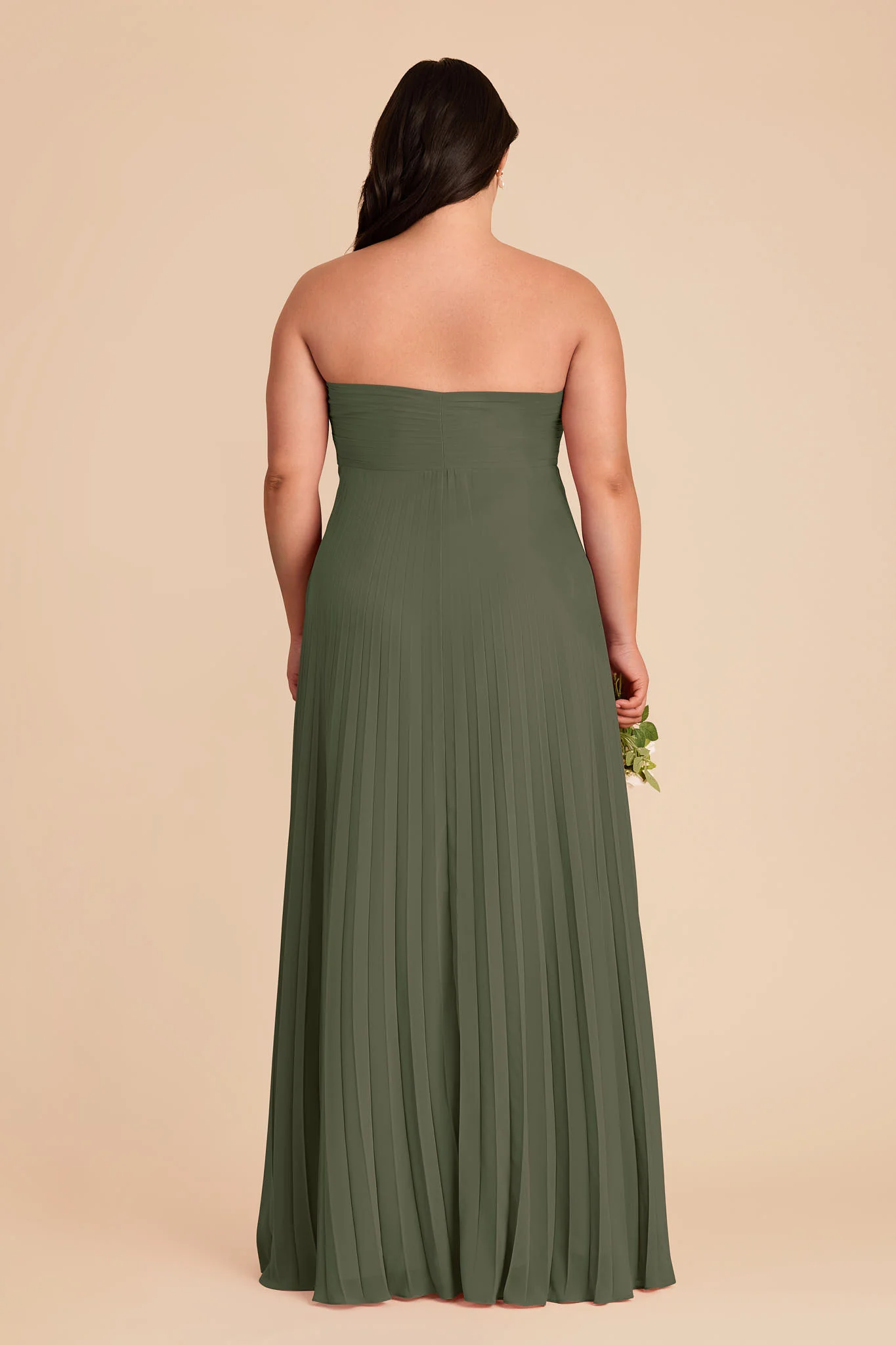 Sasha Chiffon Dress - Olive - Image 11
