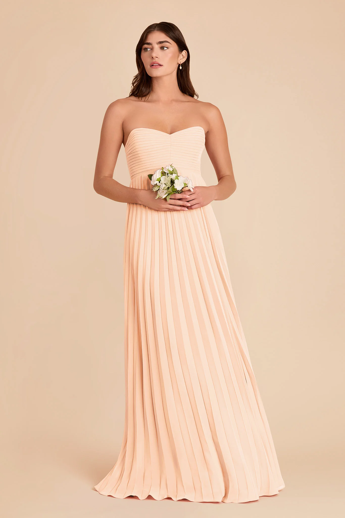 Sasha Chiffon Dress - Peach Cream - Image 4