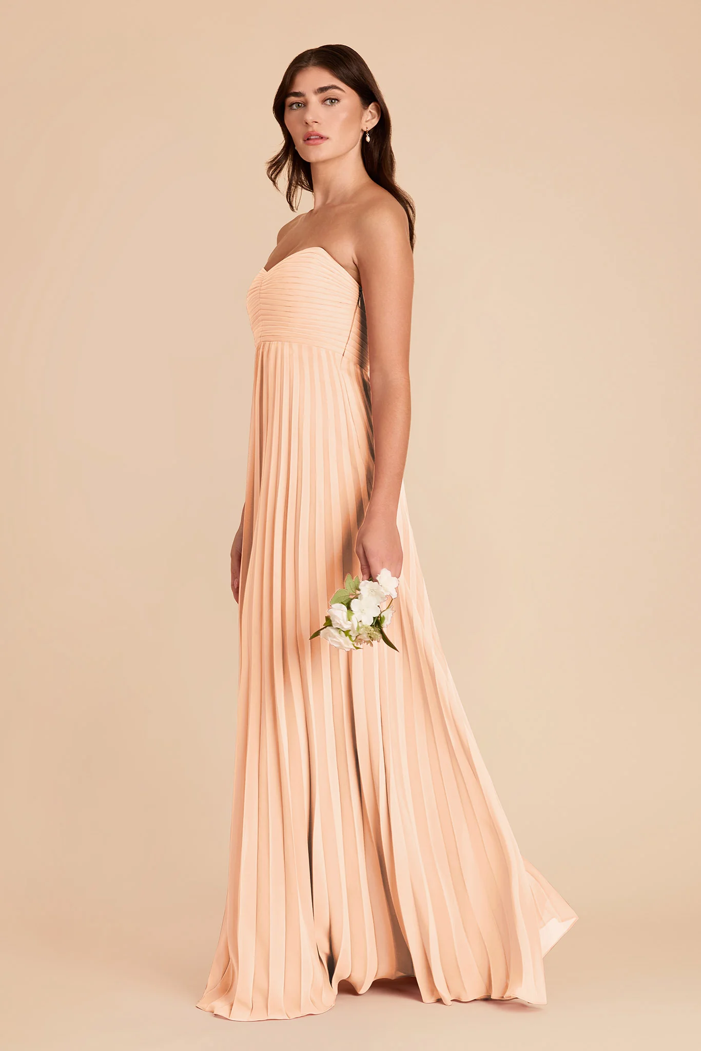 Sasha Chiffon Dress - Peach Cream - Image 5