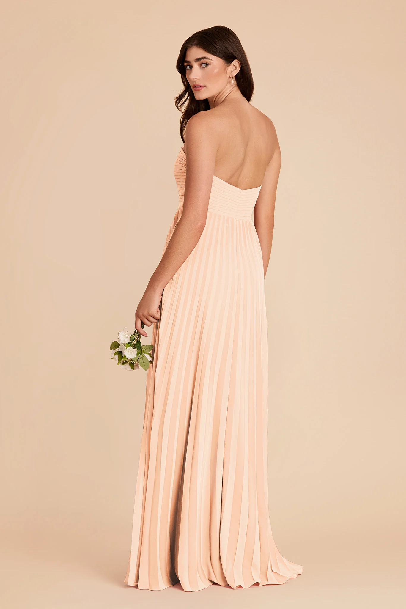 Sasha Chiffon Dress - Peach Cream - Image 7
