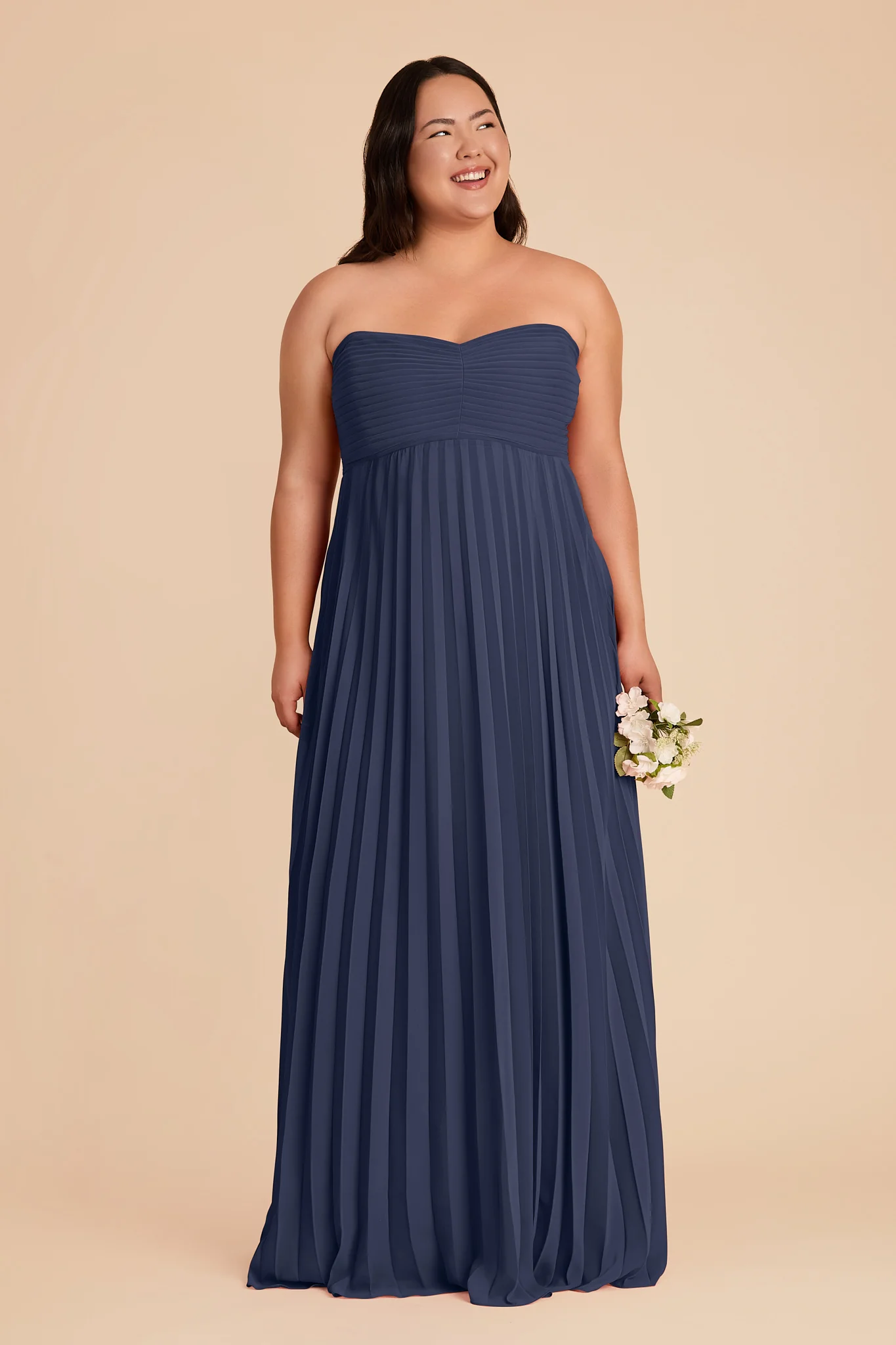Sasha Chiffon Dress - Slate Blue - Image 6