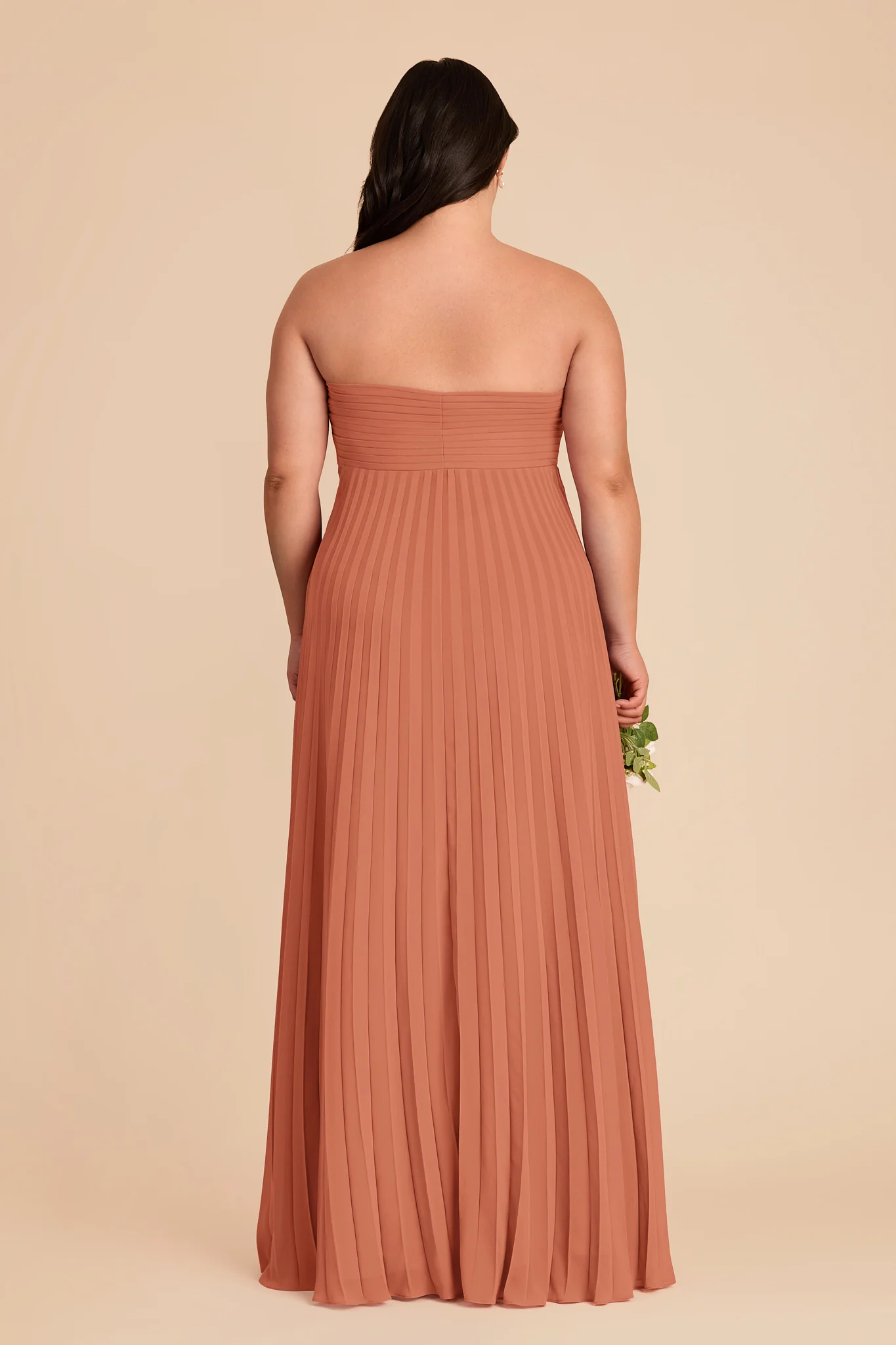 Sasha Chiffon Dress - Terracotta - Image 8