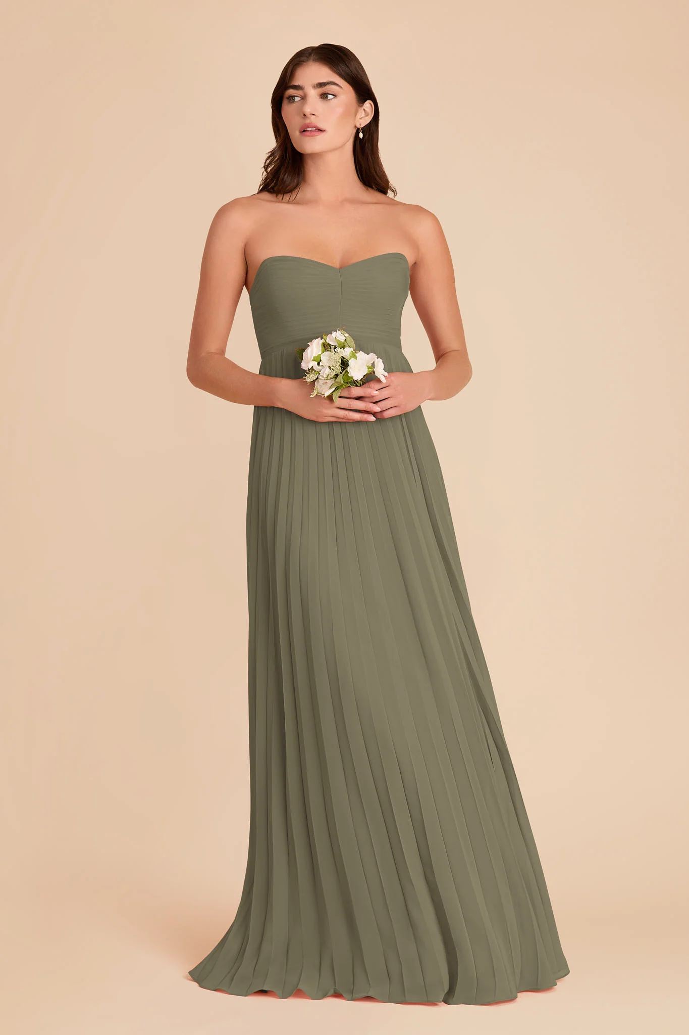Sasha Chiffon Dress - Thyme - Image 3