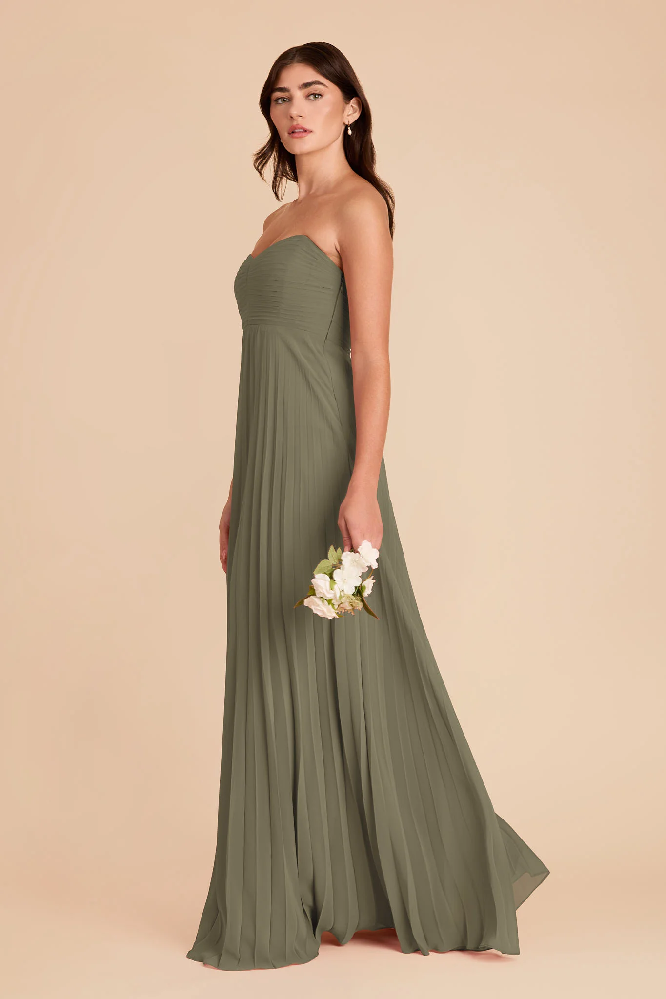 Sasha Chiffon Dress - Thyme - Image 4