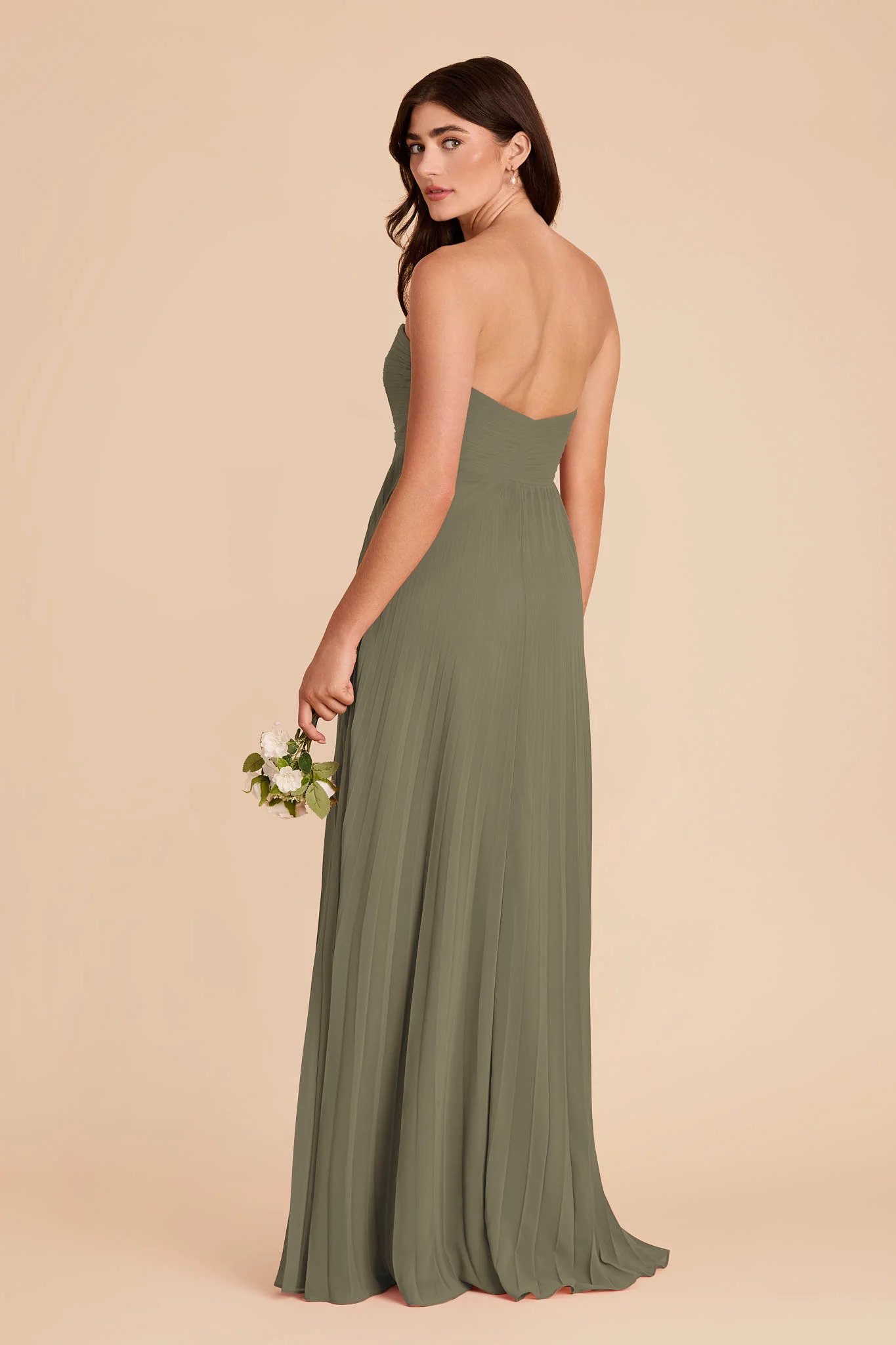Sasha Chiffon Dress - Thyme - Image 5
