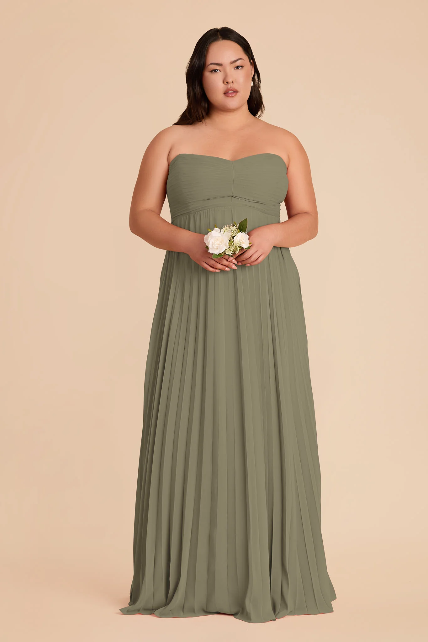 Sasha Chiffon Dress - Thyme - Image 7