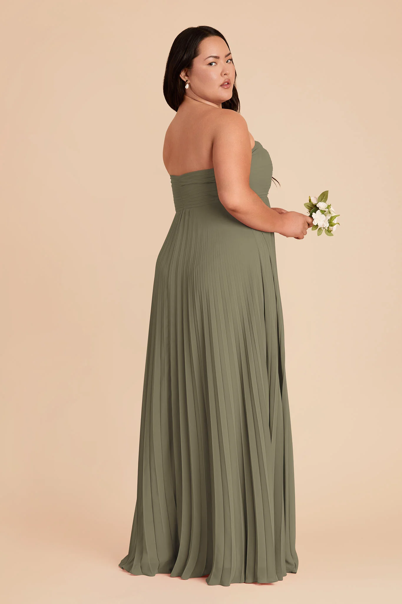 Sasha Chiffon Dress - Thyme - Image 9