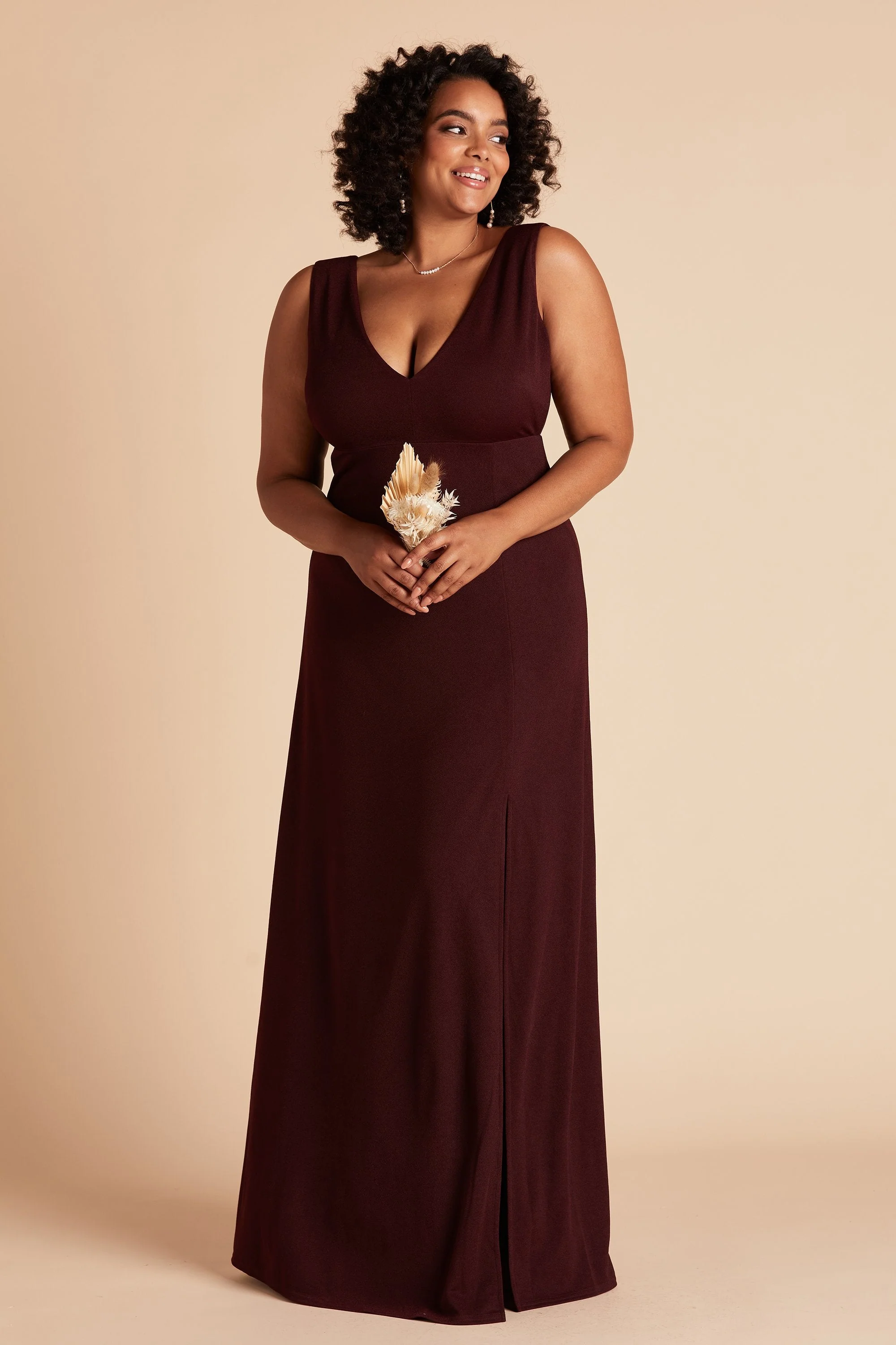 Shamin Crepe Dress - Cabernet - Image 11