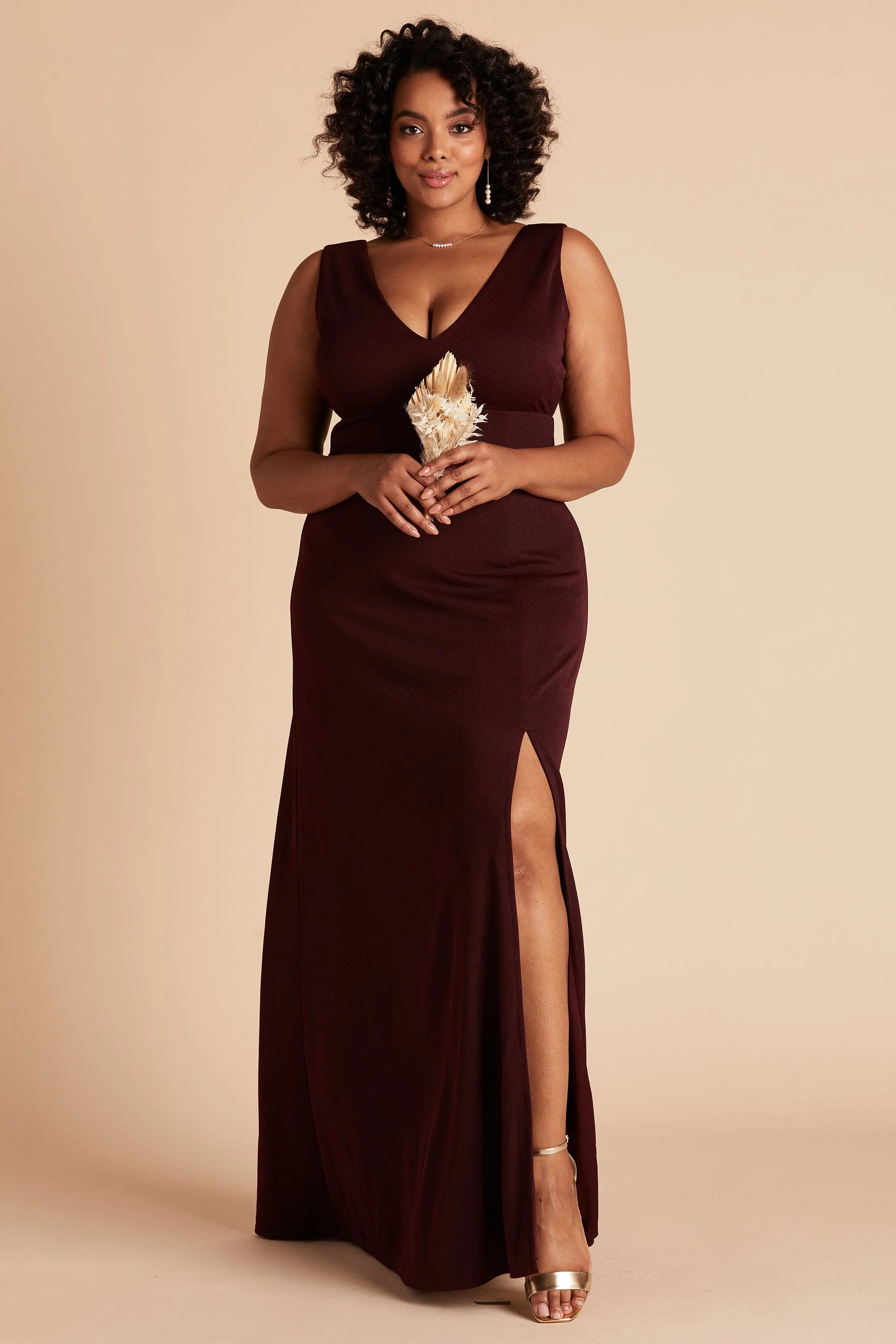 Shamin Crepe Dress - Cabernet - Image 13