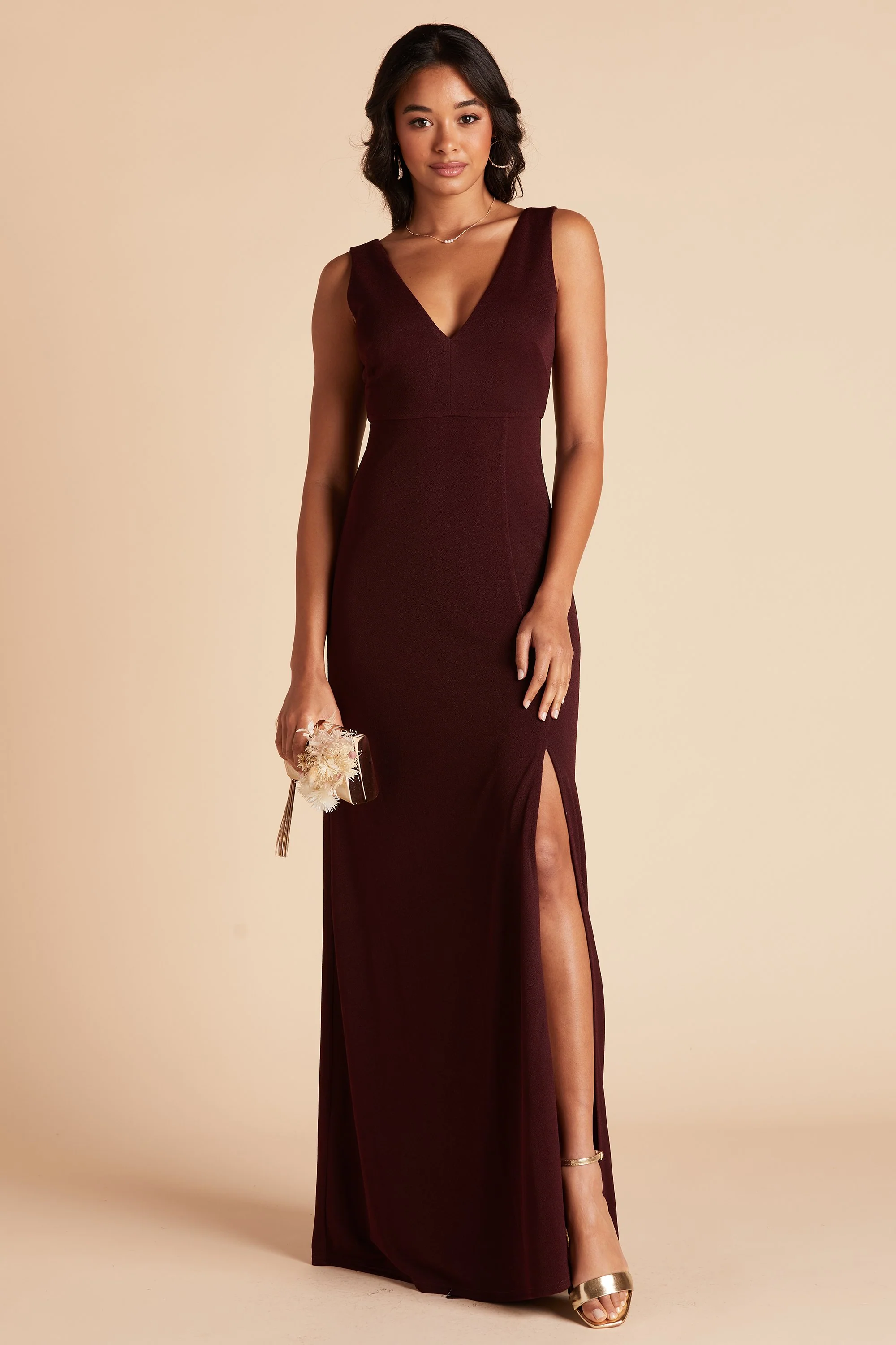 Shamin Crepe Dress - Cabernet - Image 3