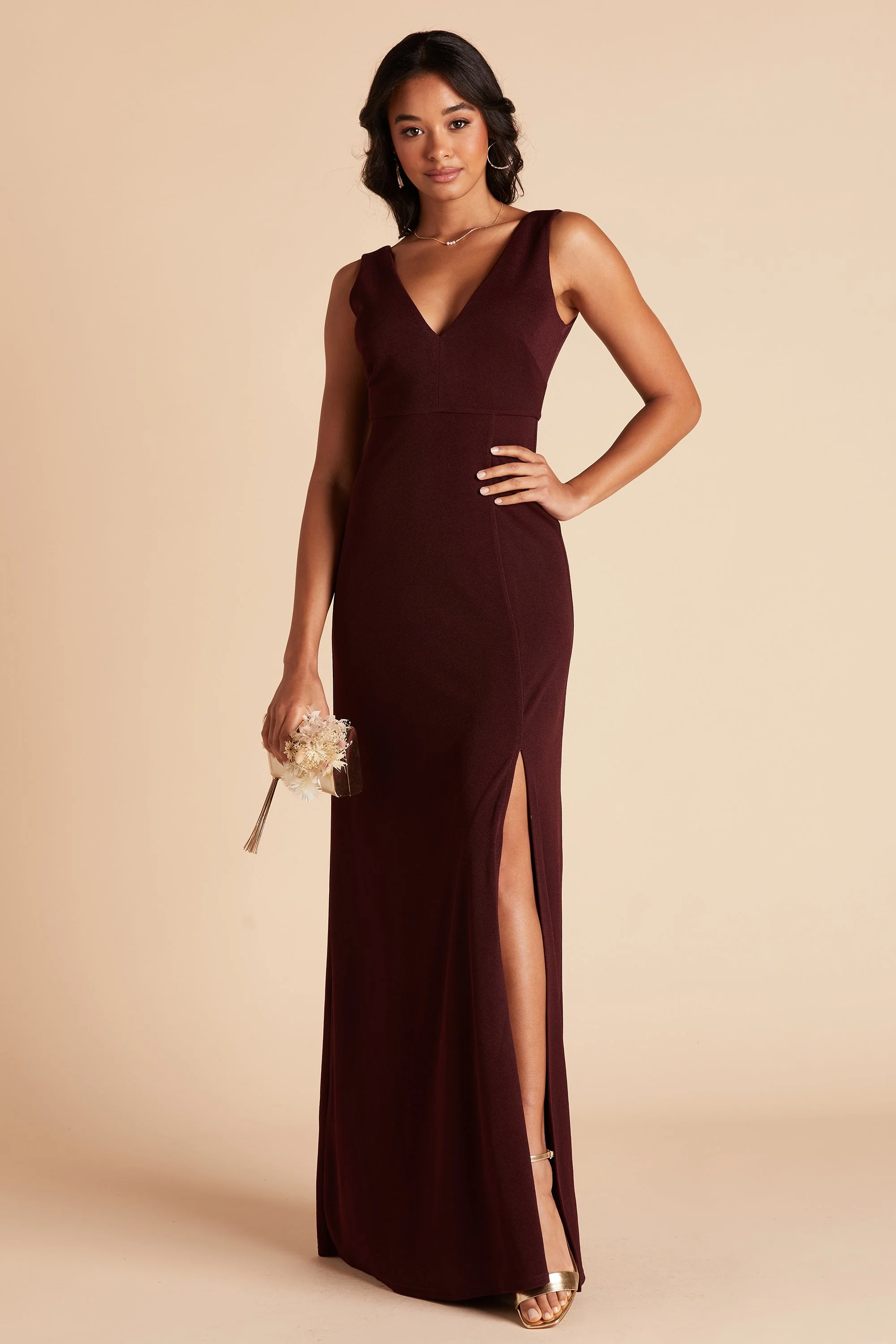 Shamin Crepe Dress - Cabernet - Image 5