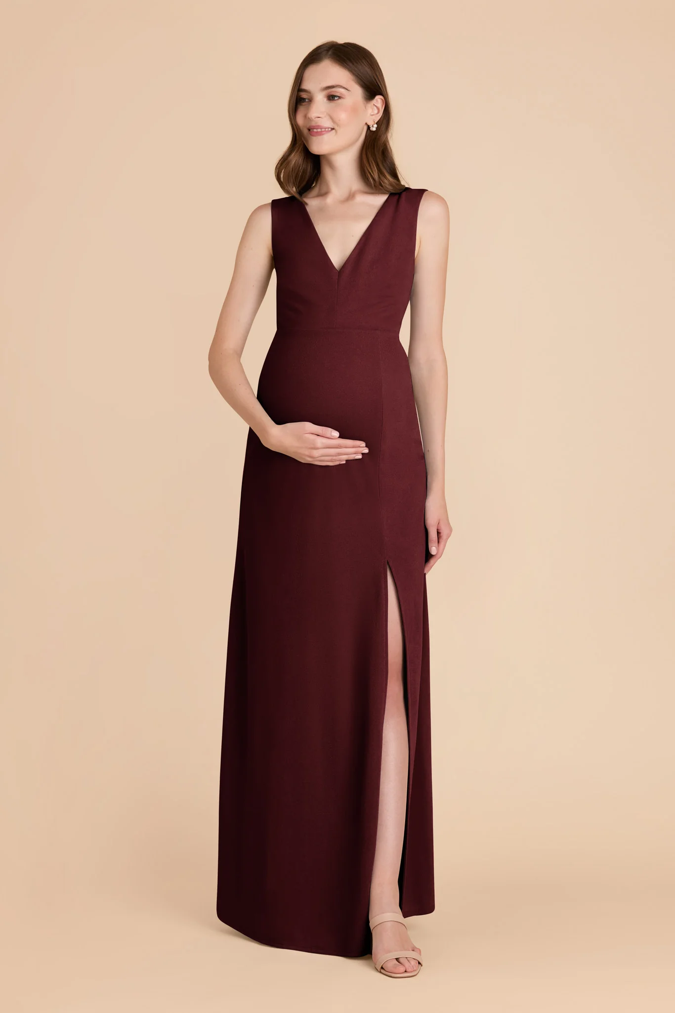Shamin Crepe Dress - Cabernet - Image 6