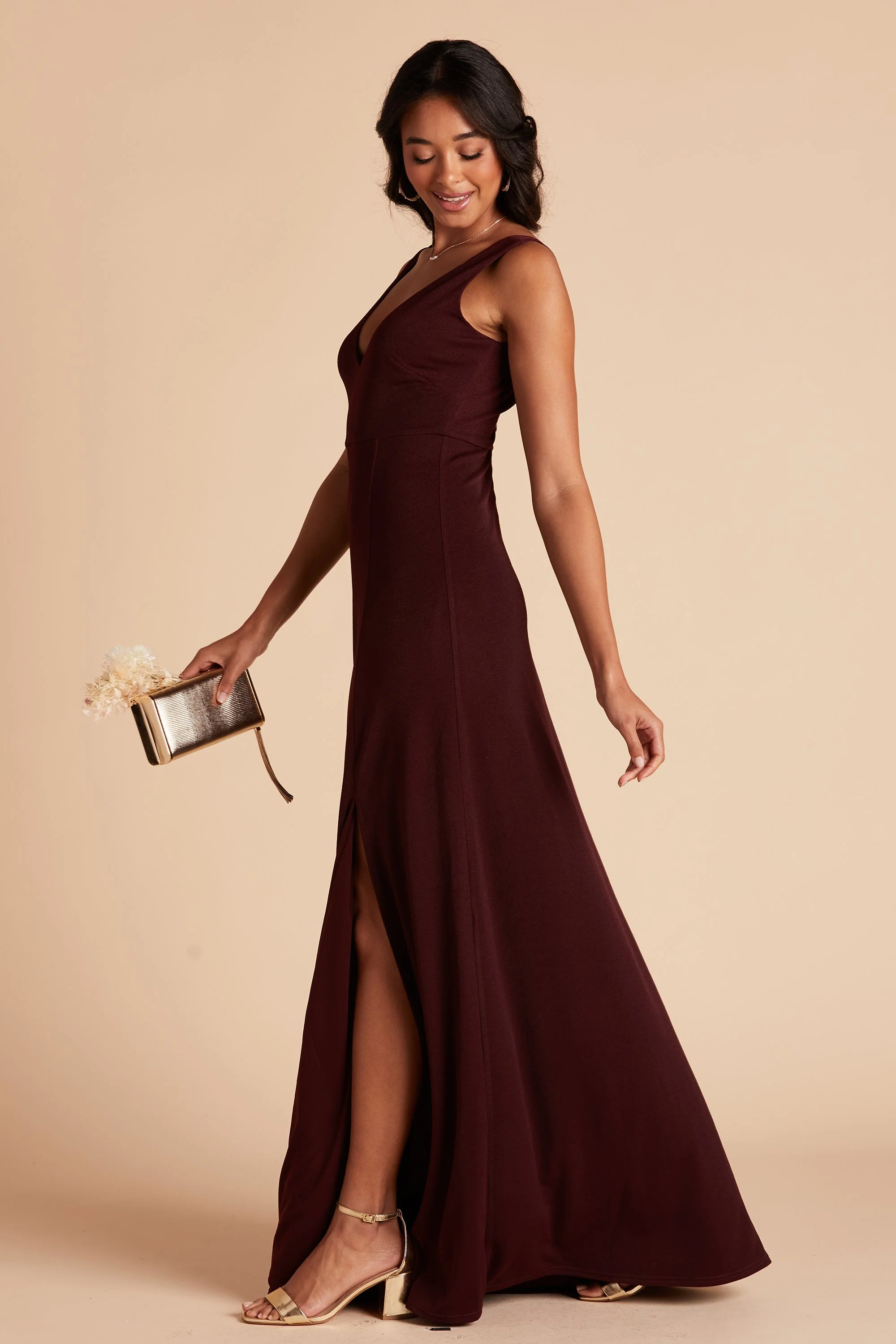 Shamin Crepe Dress - Cabernet - Image 7