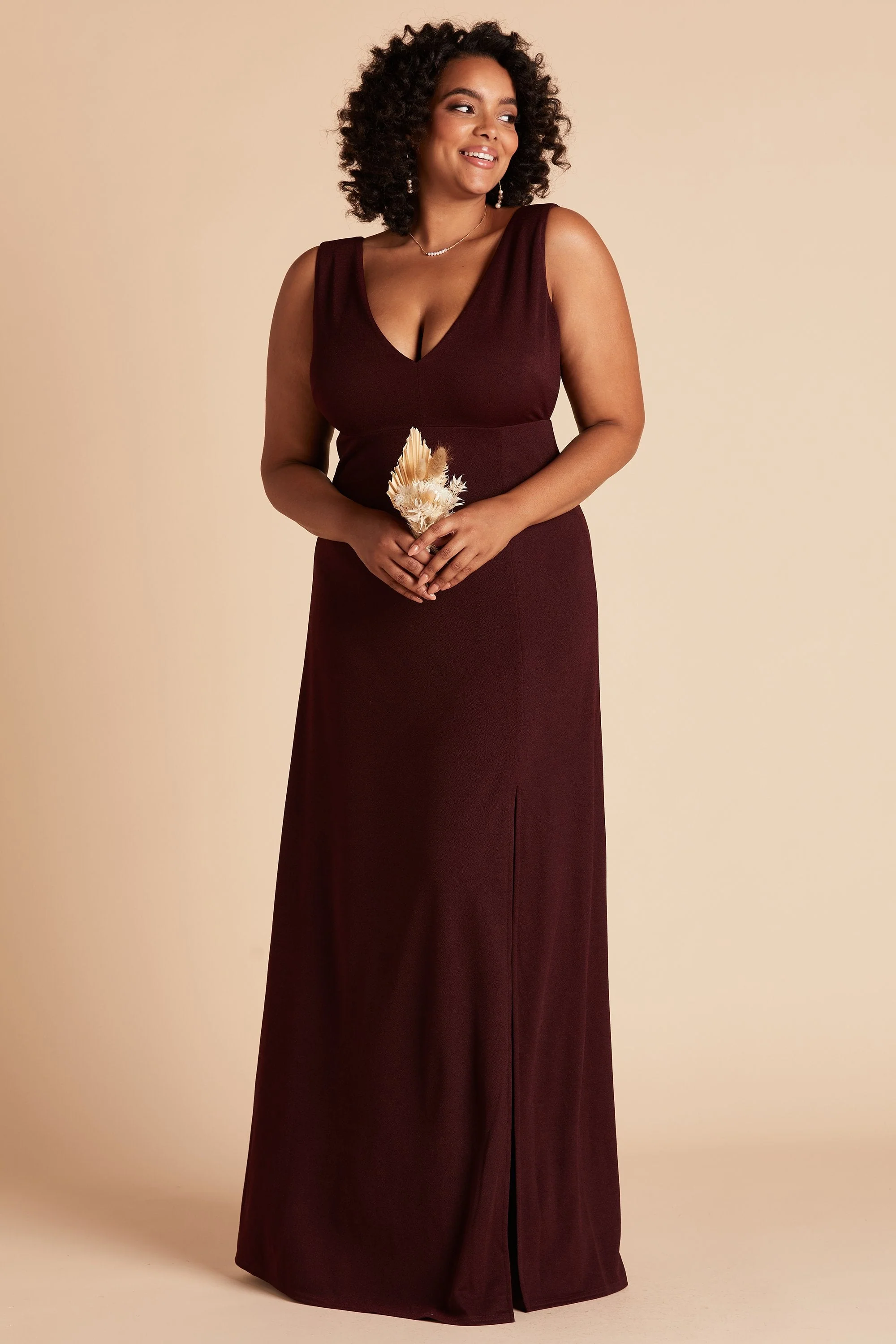 Shamin Crepe Dress - Cabernet - Image 9