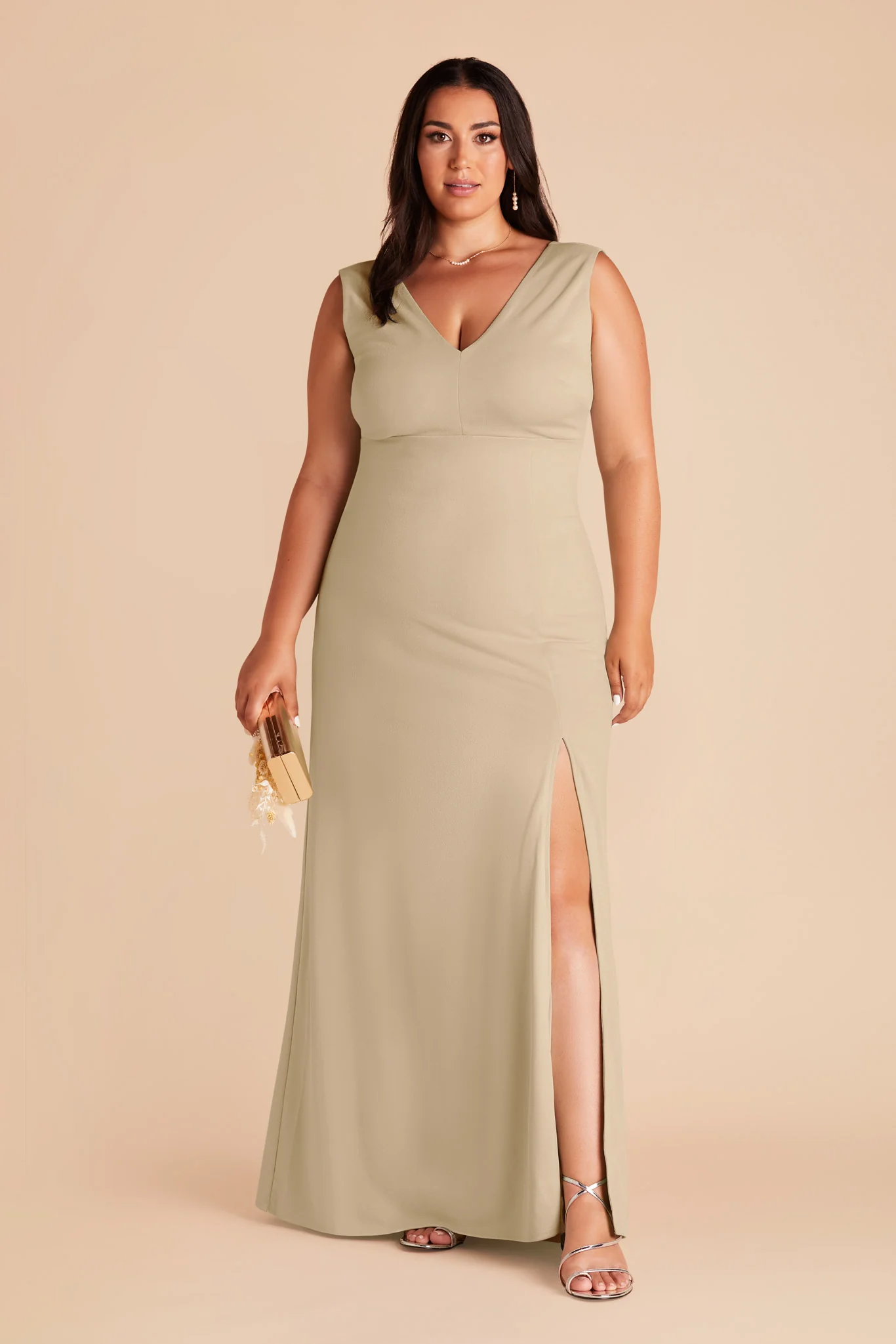 Shamin Crepe Dress - Neutral Champagne - Image 2