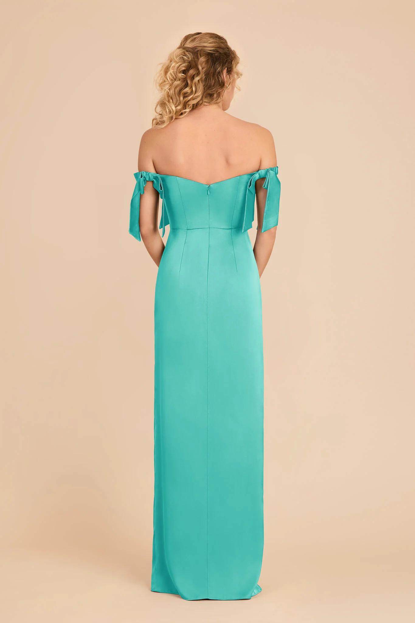 Sharon Matte Satin Dress - Aquamarine - Image 5
