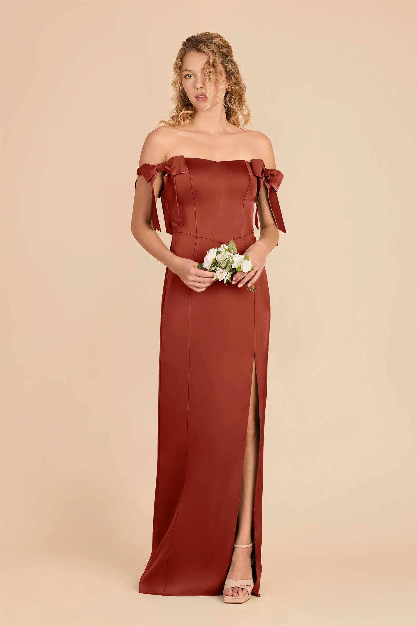 Sharon Matte Satin Dress - Auburn - Image 2