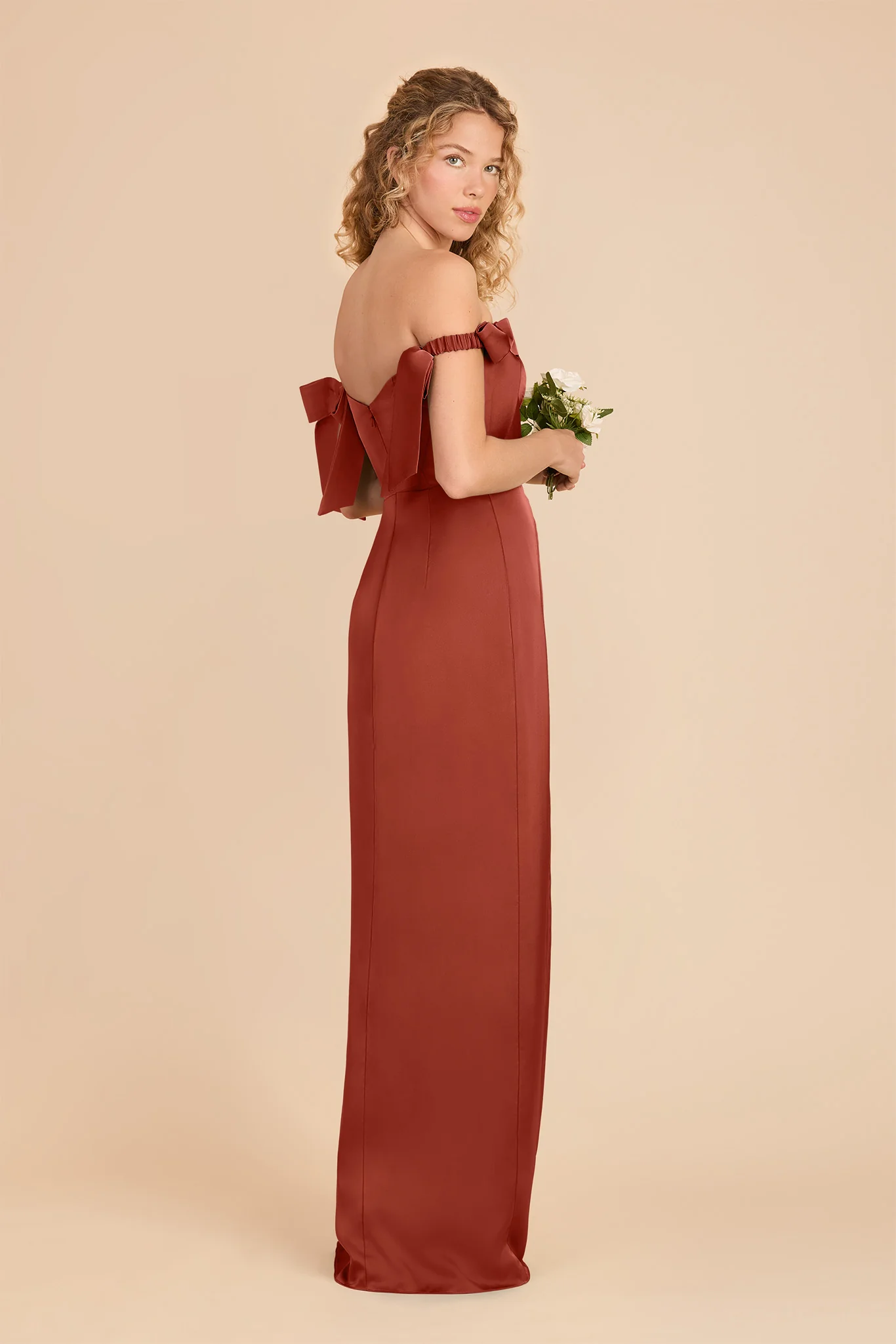 Sharon Matte Satin Dress - Auburn - Image 3