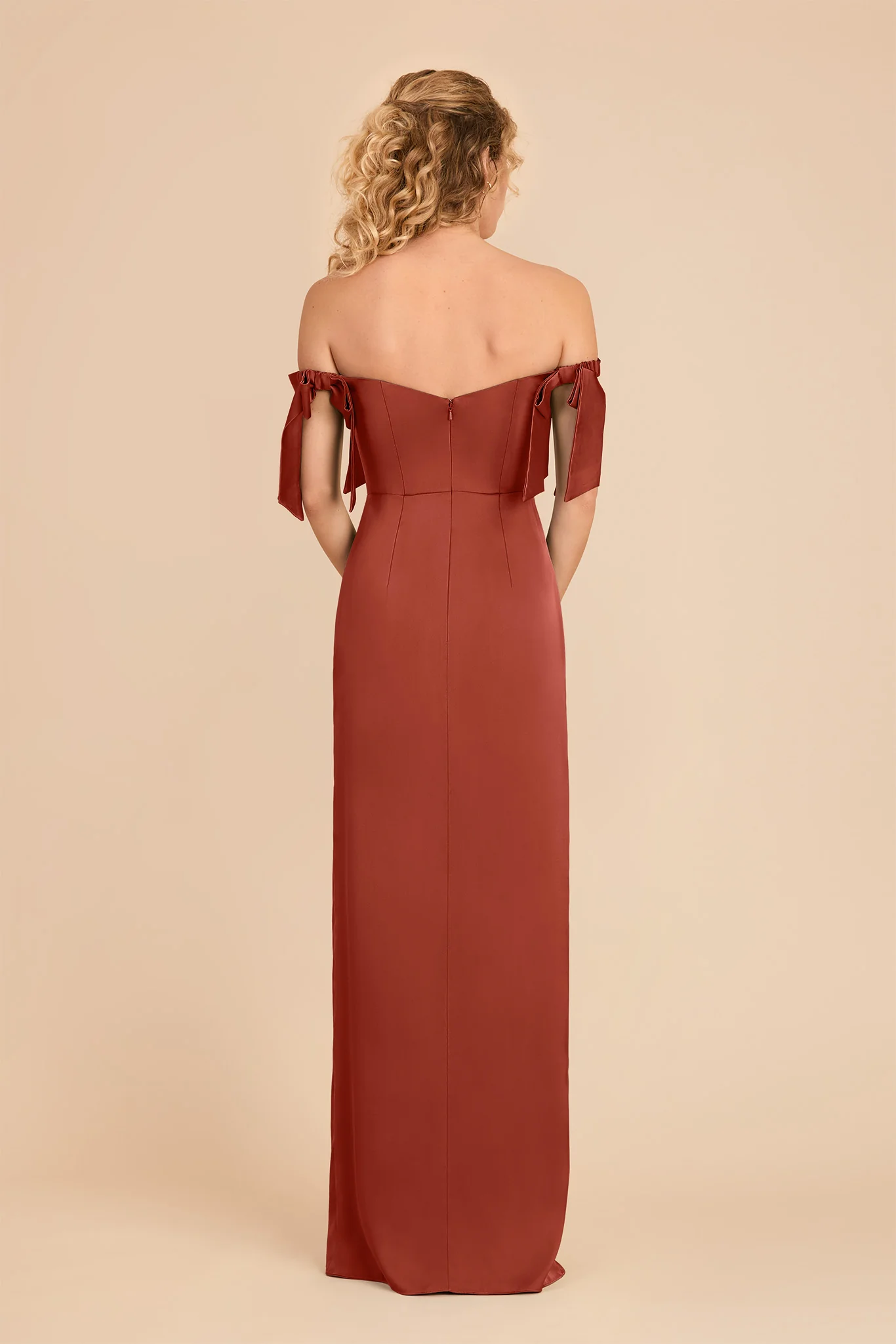 Sharon Matte Satin Dress - Auburn - Image 5