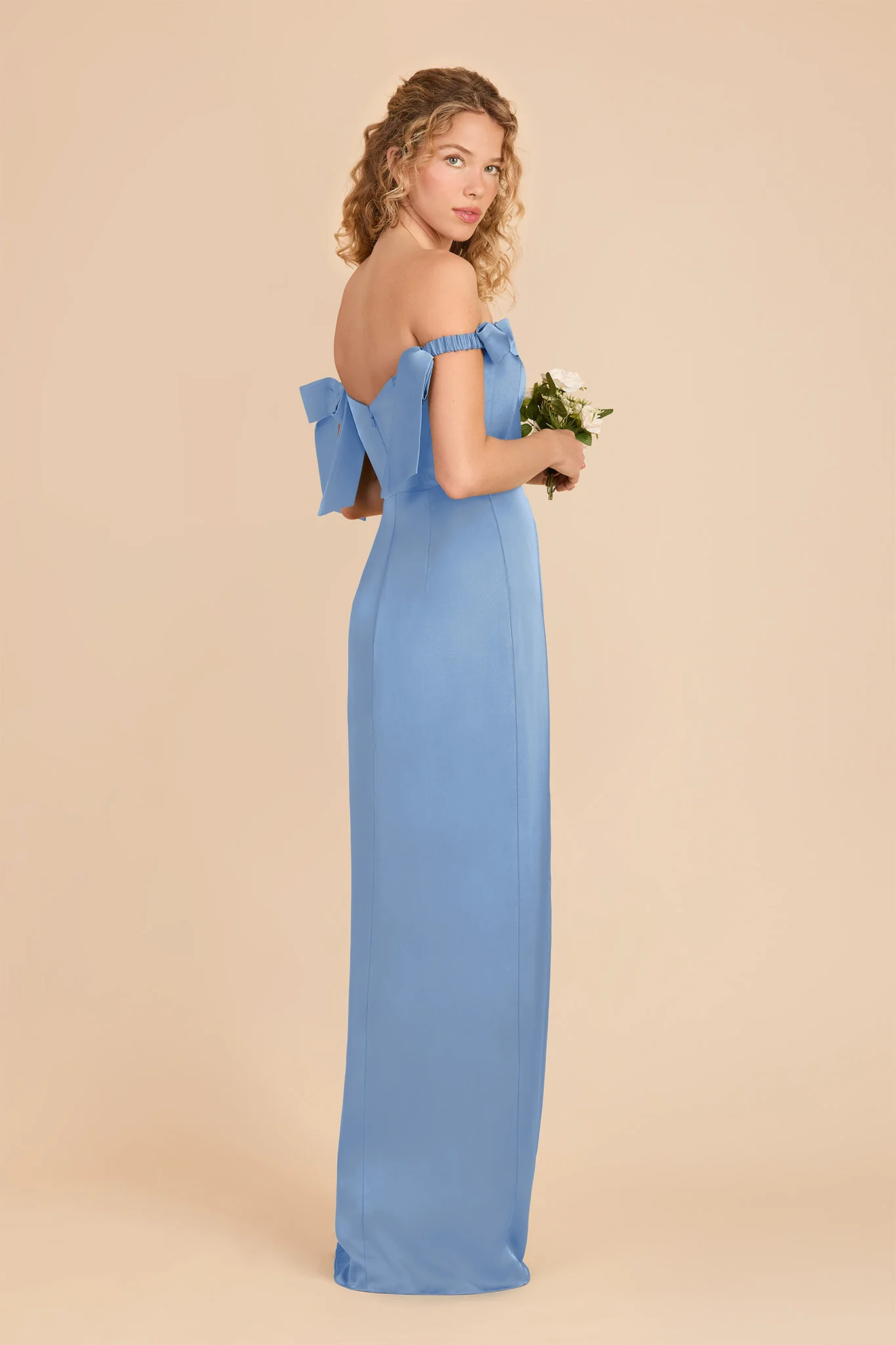Sharon Matte Satin Dress - Bluebell - Image 3