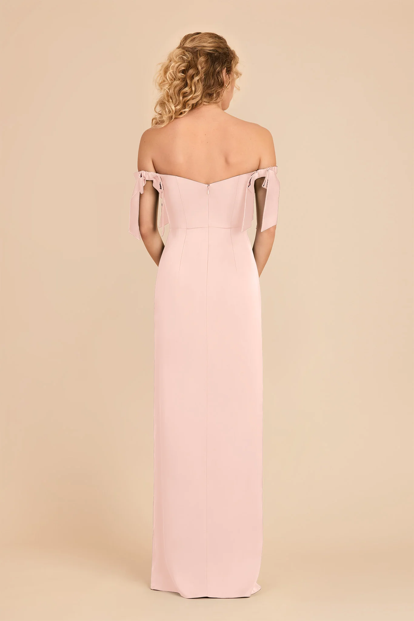 Sharon Matte Satin Dress - Blush Pink - Image 5