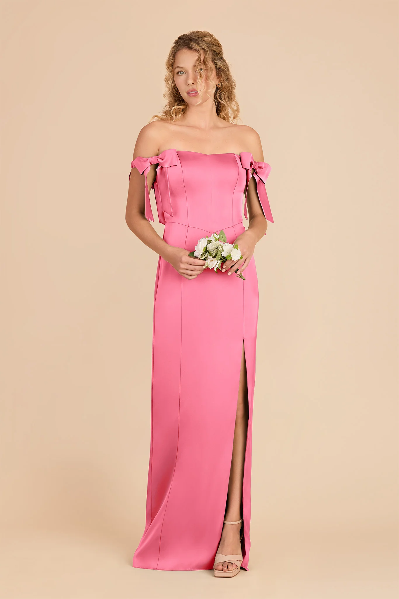 Sharon Matte Satin Dress - Bon Bon Pink - Image 2