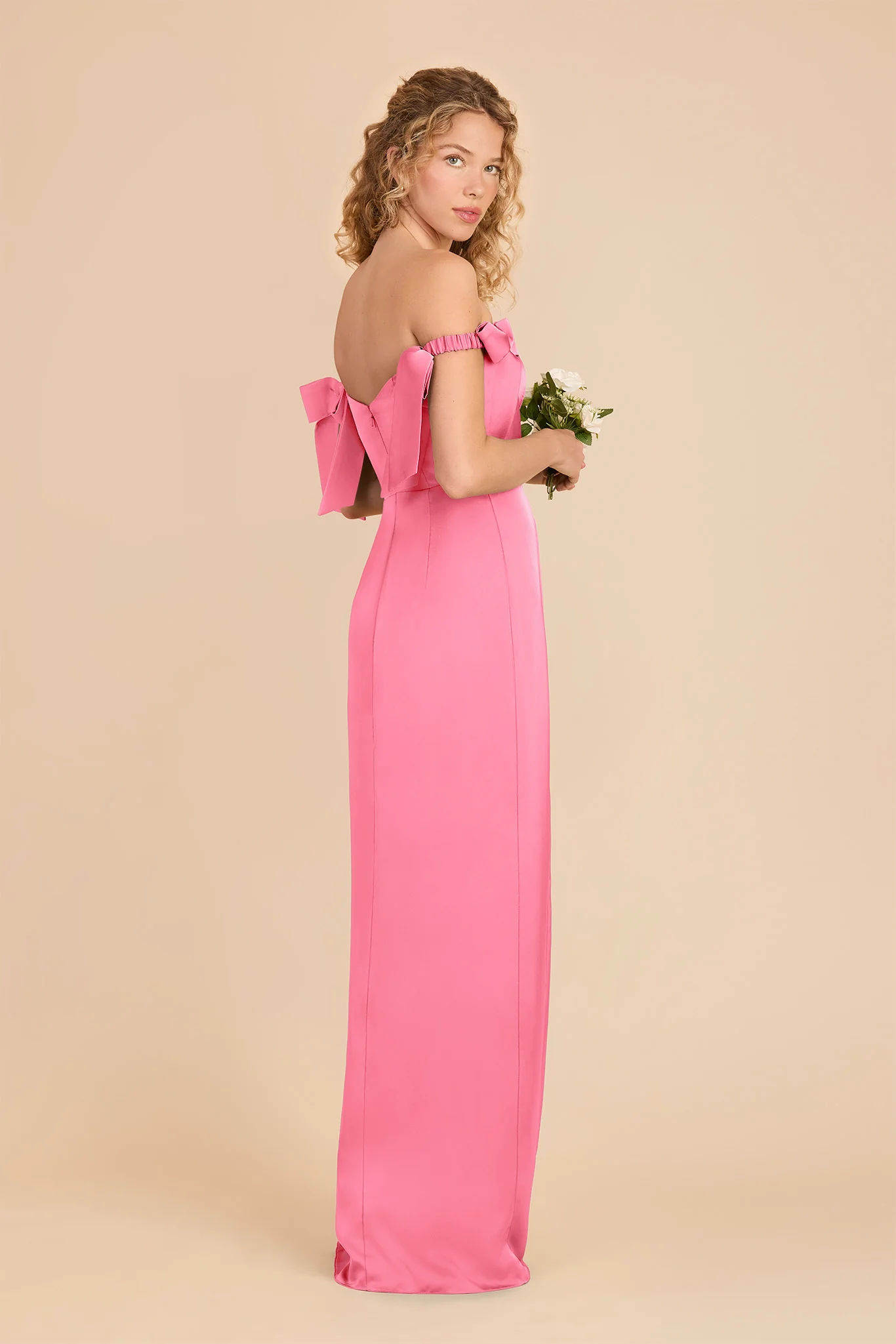 Sharon Matte Satin Dress - Bon Bon Pink - Image 3