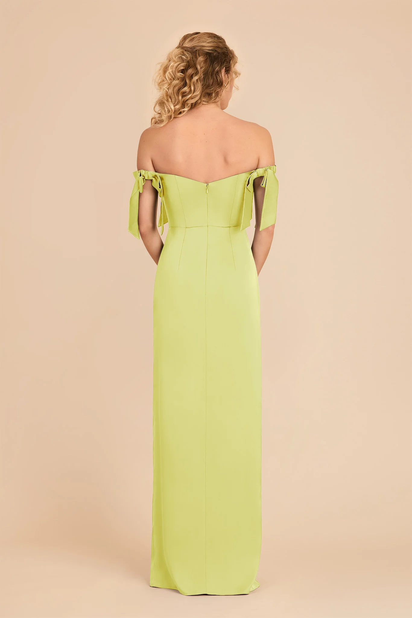 Sharon Matte Satin Dress - Chartreuse - Image 5