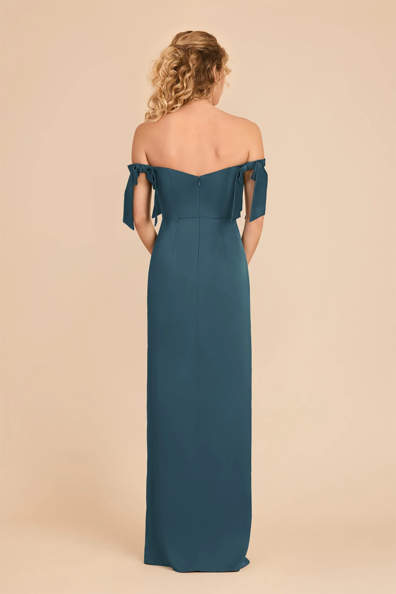 Sharon Matte Satin Dress - Dark Teal - Image 5