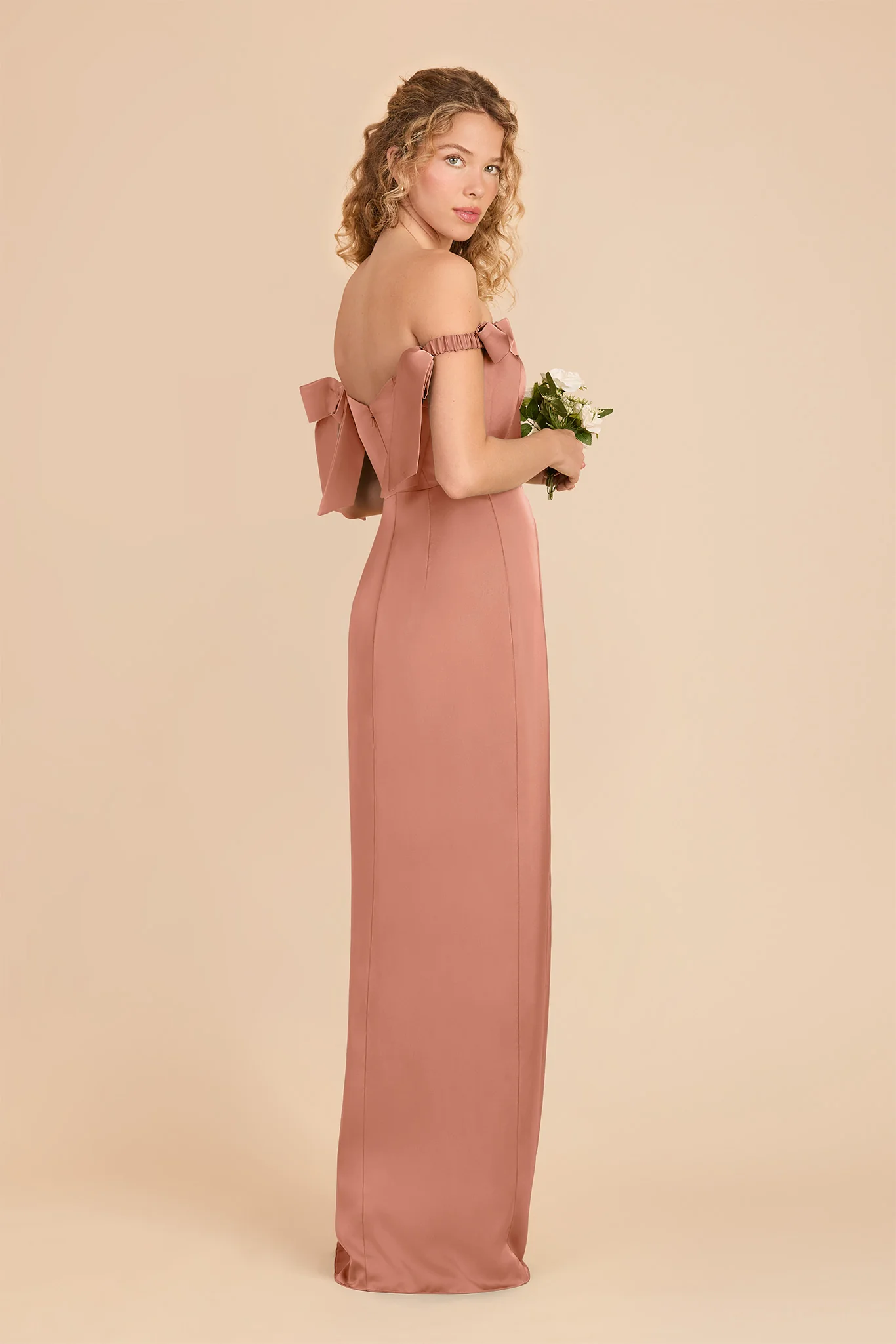 Sharon Matte Satin Dress - Desert Rose - Image 3