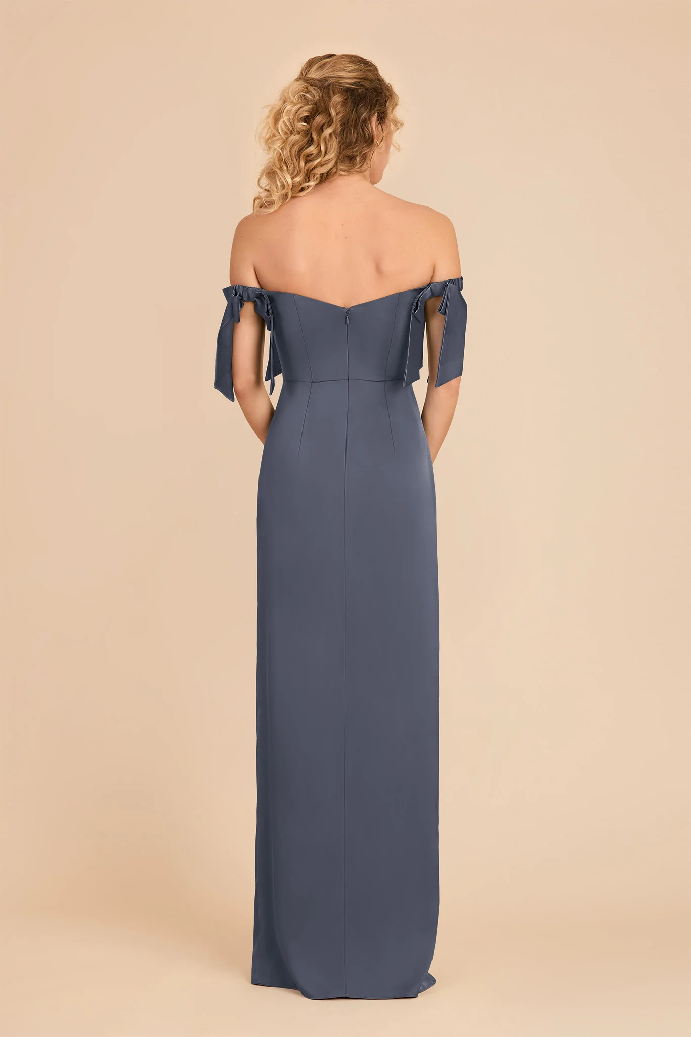 Sharon Matte Satin Dress - Dusk Blue - Image 5