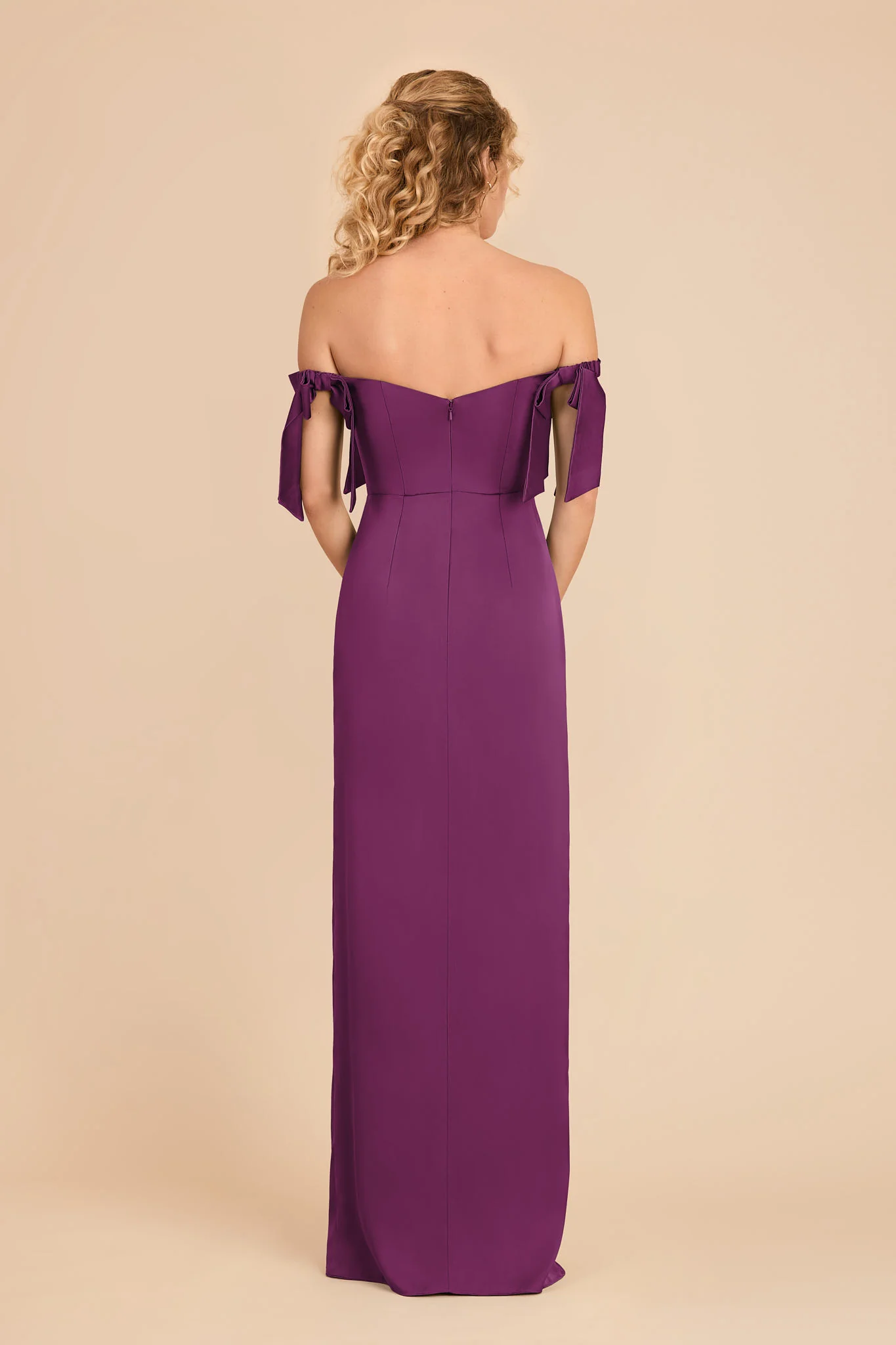 Sharon Matte Satin Dress - Fig - Image 5