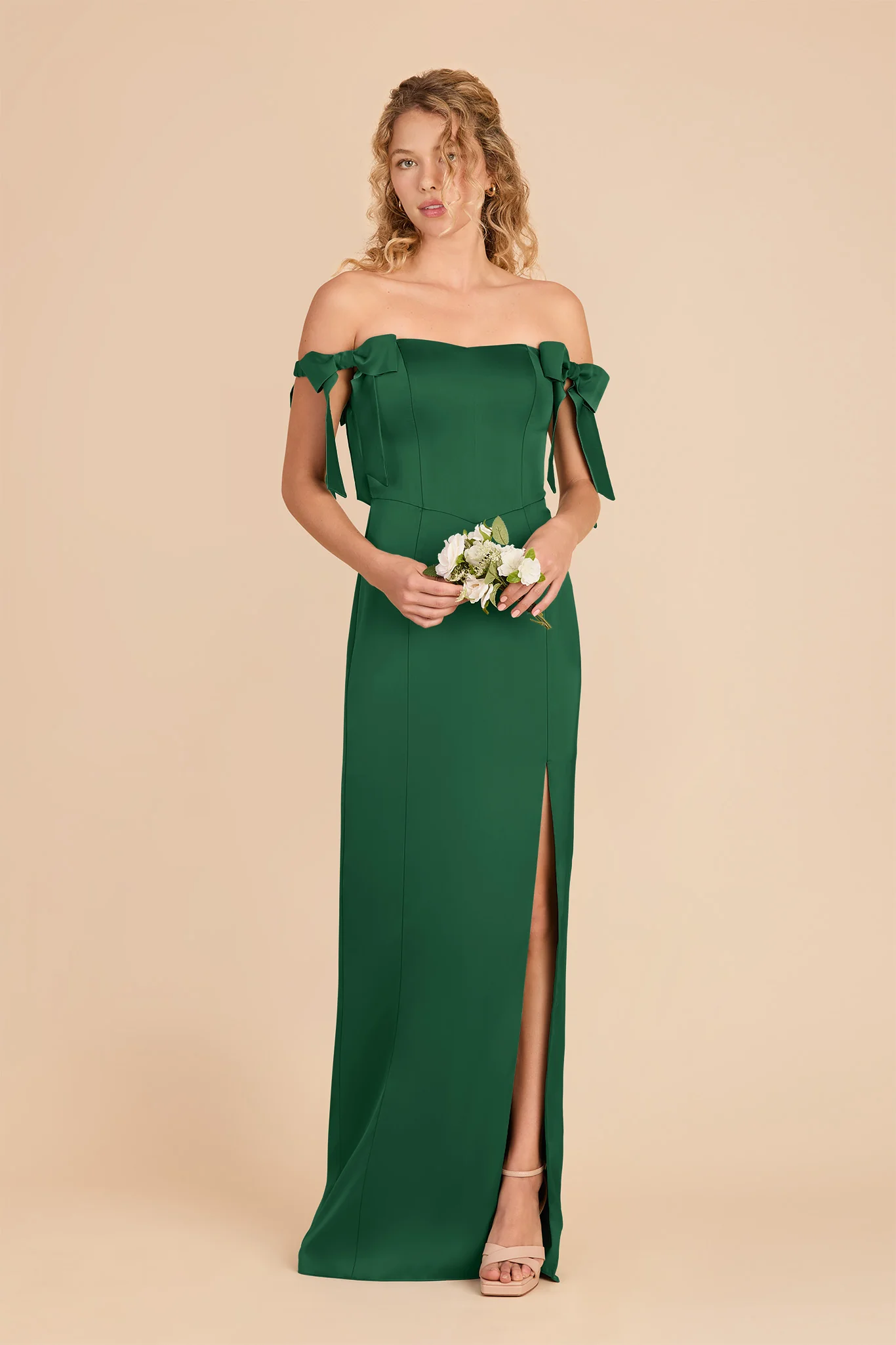 Sharon Matte Satin Dress - Forest Green - Image 2