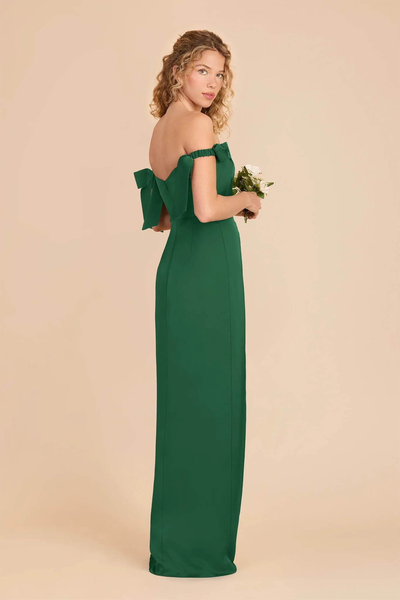 Sharon Matte Satin Dress - Forest Green - Image 3